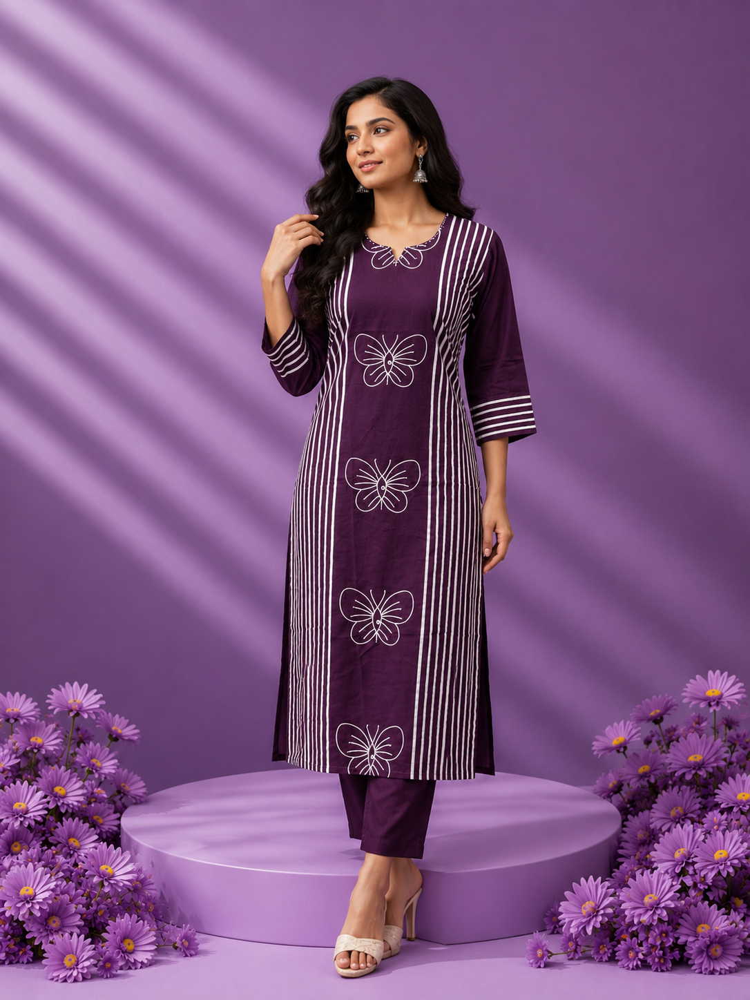 KURTHI SET 5.15 EGGPLANT PURPLE