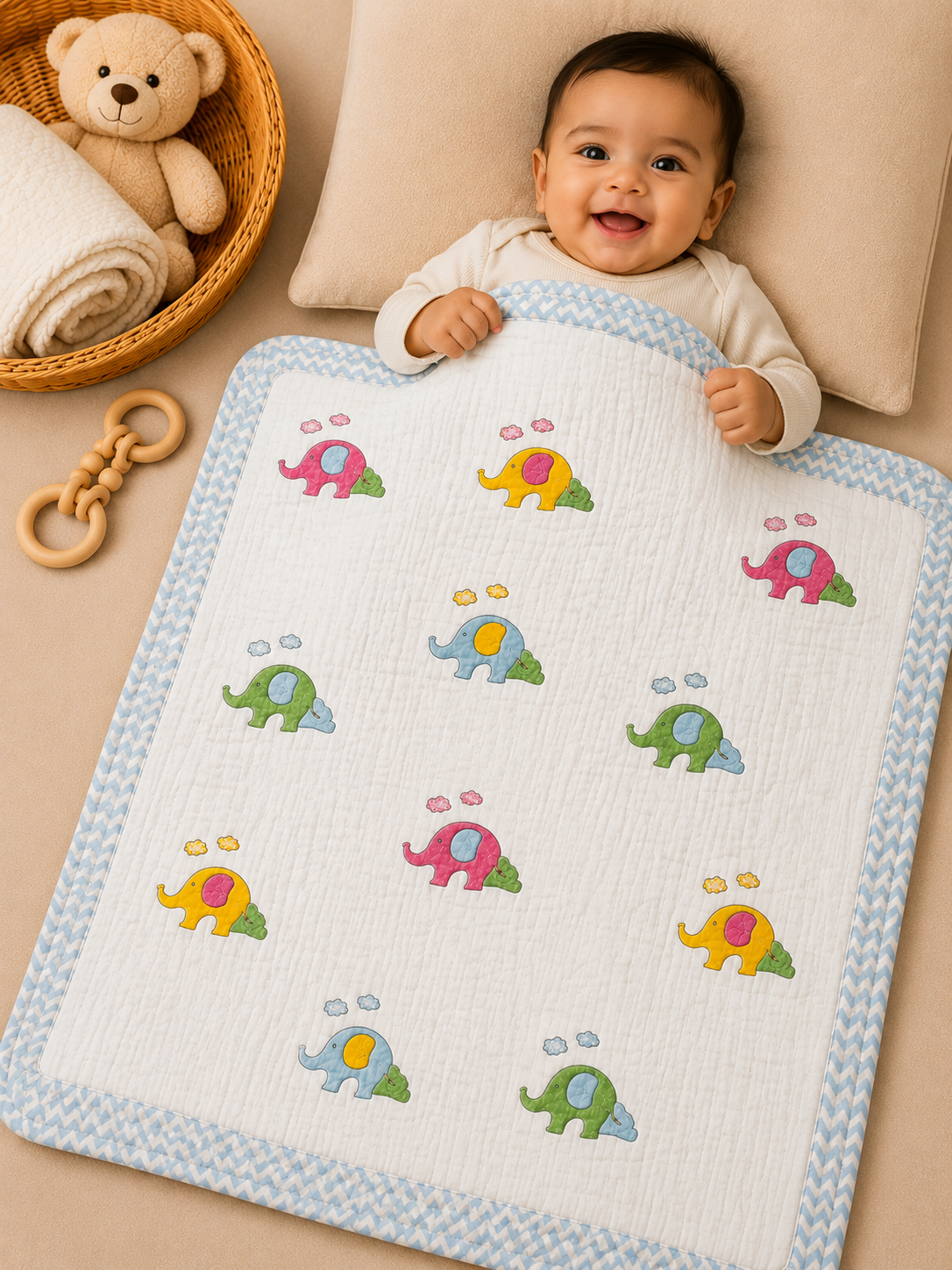 BABY COTTON DOHAR – HAPPY ELEPHANT DREAMS