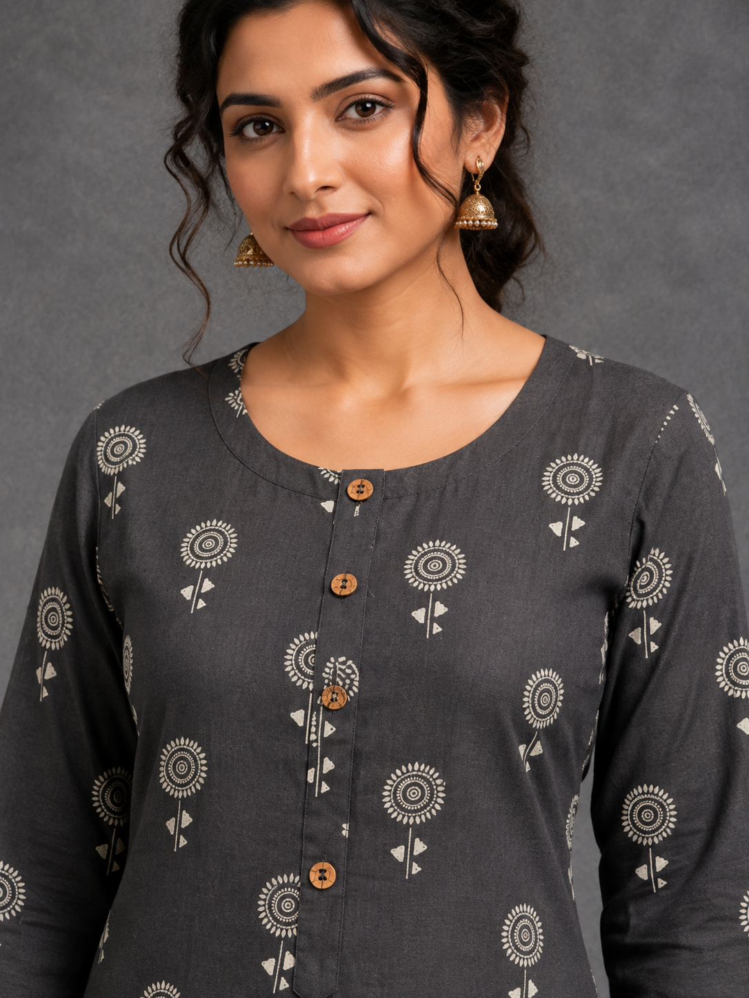 GRAPHITE GREY ETHNIC FLORAL EVERYDAY WEAR
