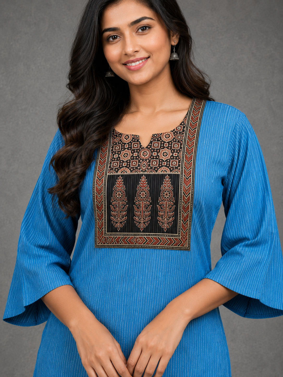 KANTHA KURTHI SET (BLUE KANTHA)