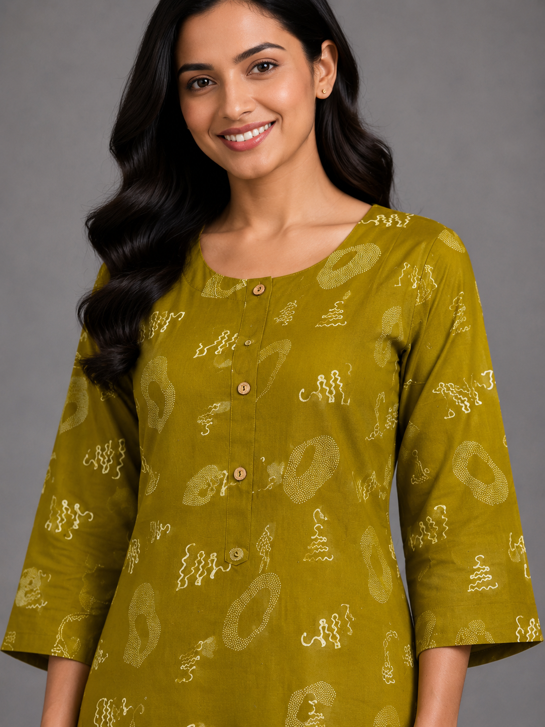 CASUAL WEAR MUSTARD ART KURTHI SET