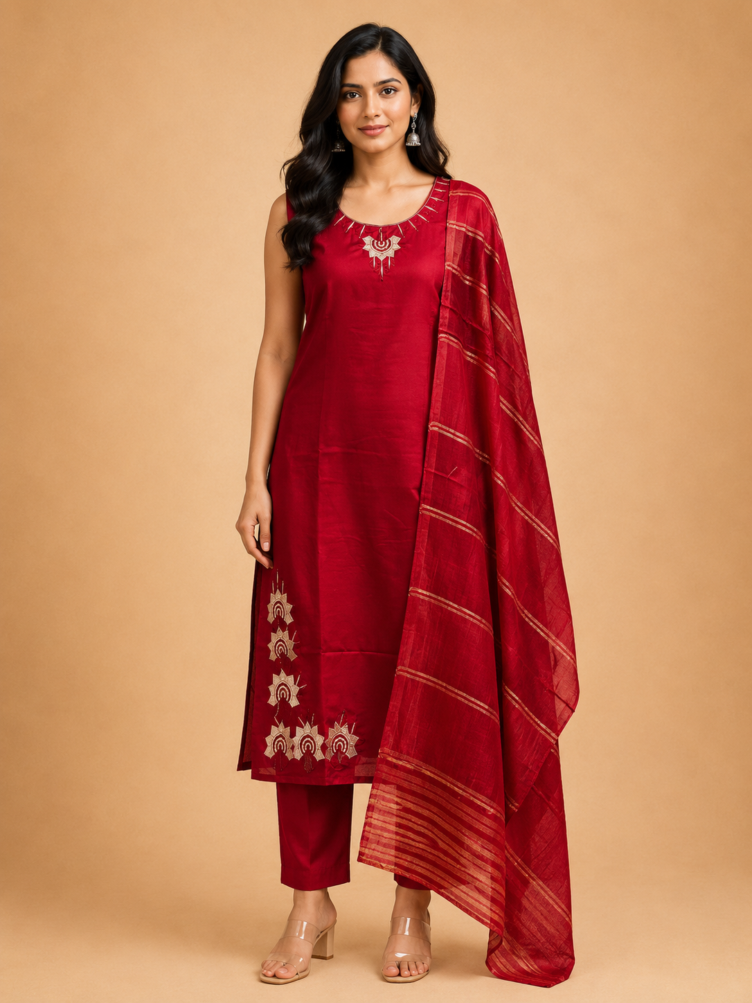 VATICAN SILK SALWAR SET (MAROON)