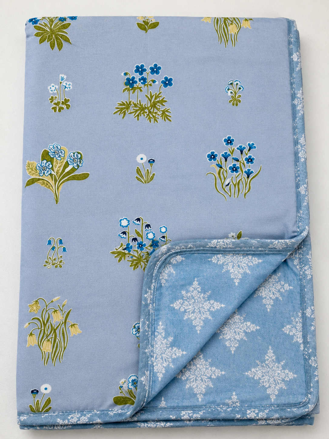 POWDER BLUE BOTANICAL FLORAL PRINTED COTTON DOHAR