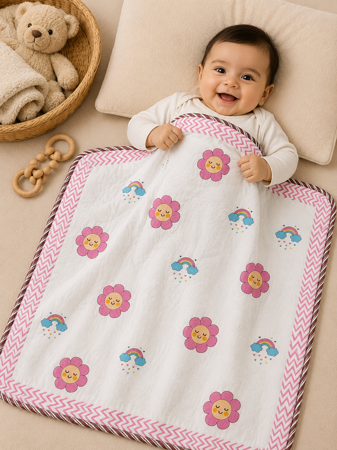 BABY COTTON DOHAR – BLOSSOM RAINBOW DREAMS