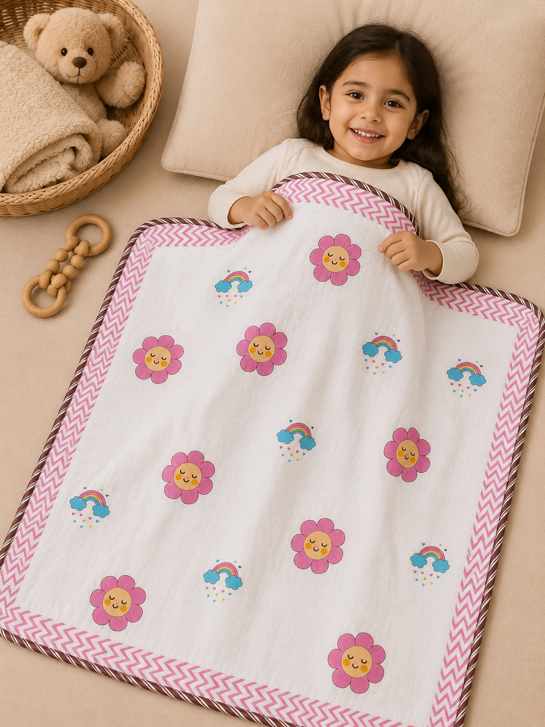 BABY COTTON DOHAR – BLOSSOM RAINBOW DREAMS