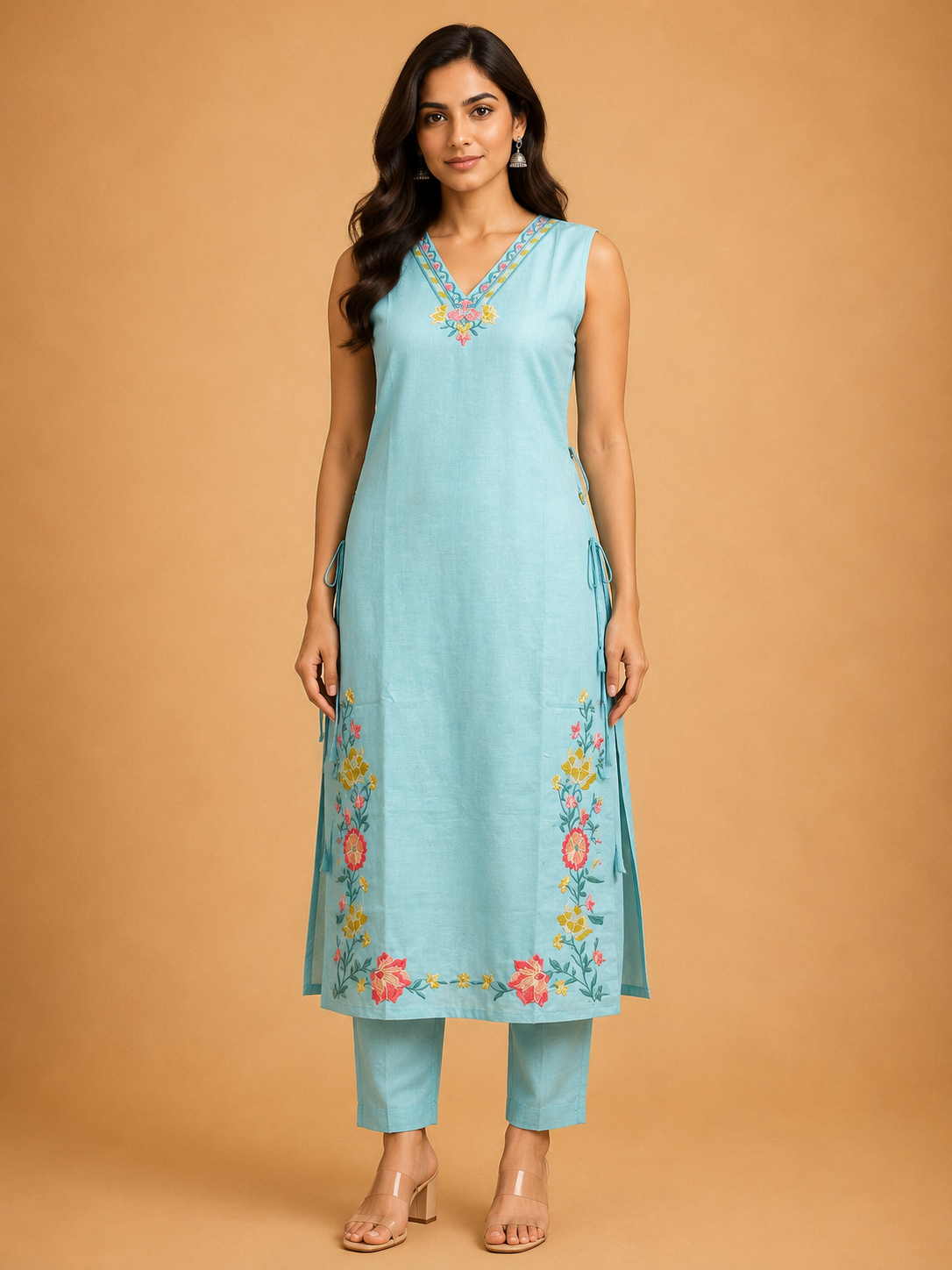 VATICAN SILK SALWAR SET (SKY BLUE)