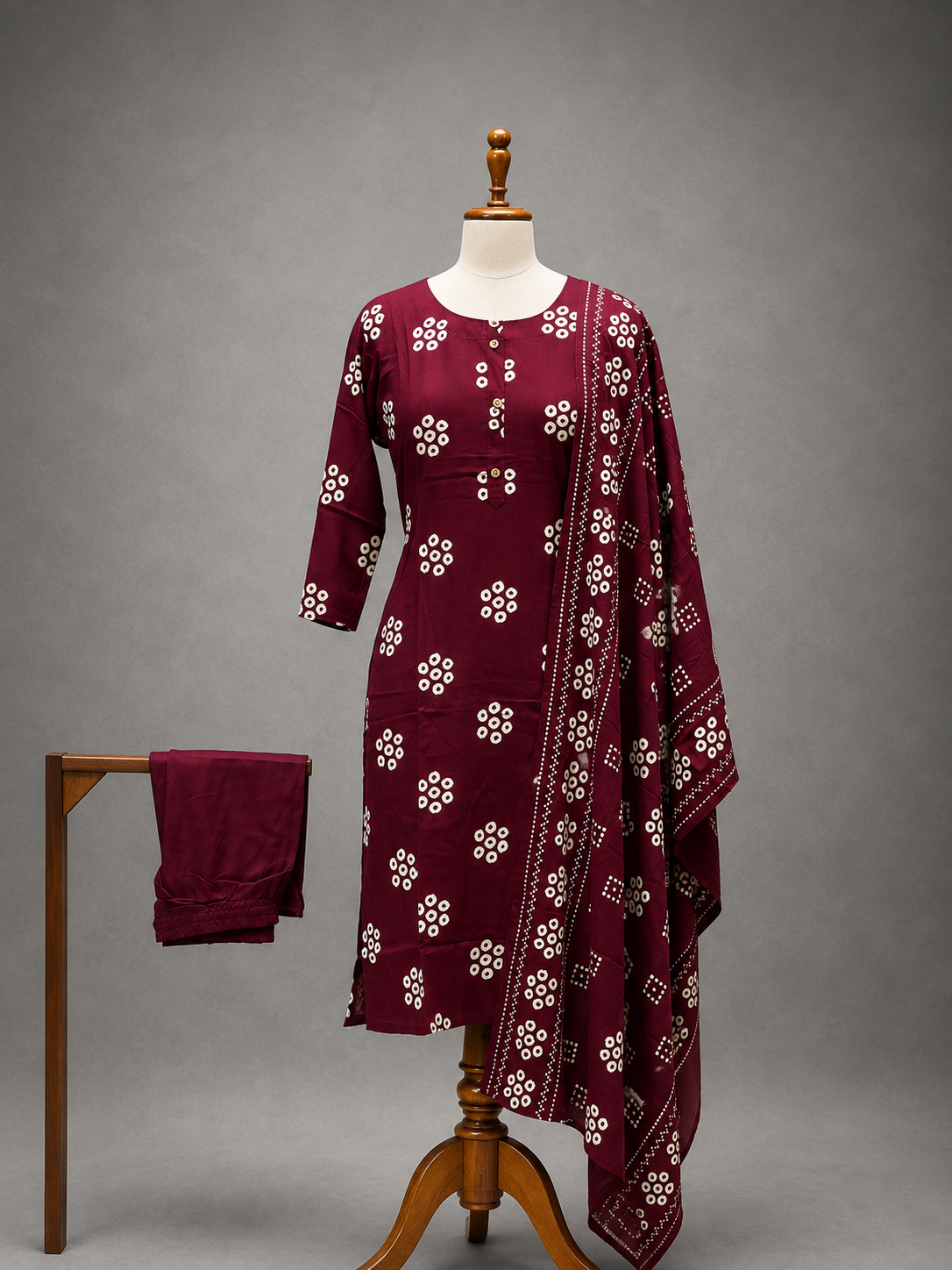 SALWAR SET (BURGUNDY)