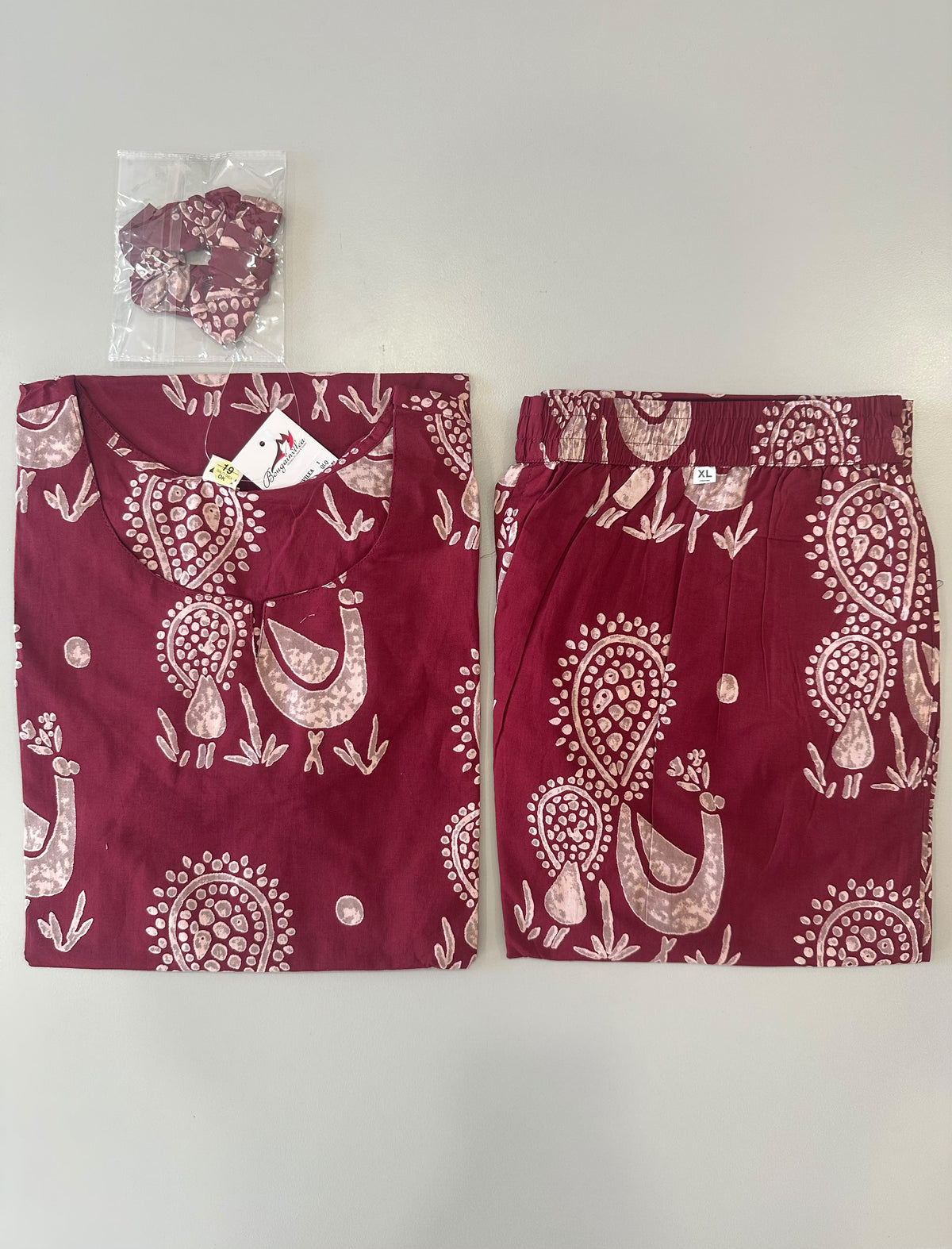 MAROON PAISLEY PRINTED CO-ORD SET
