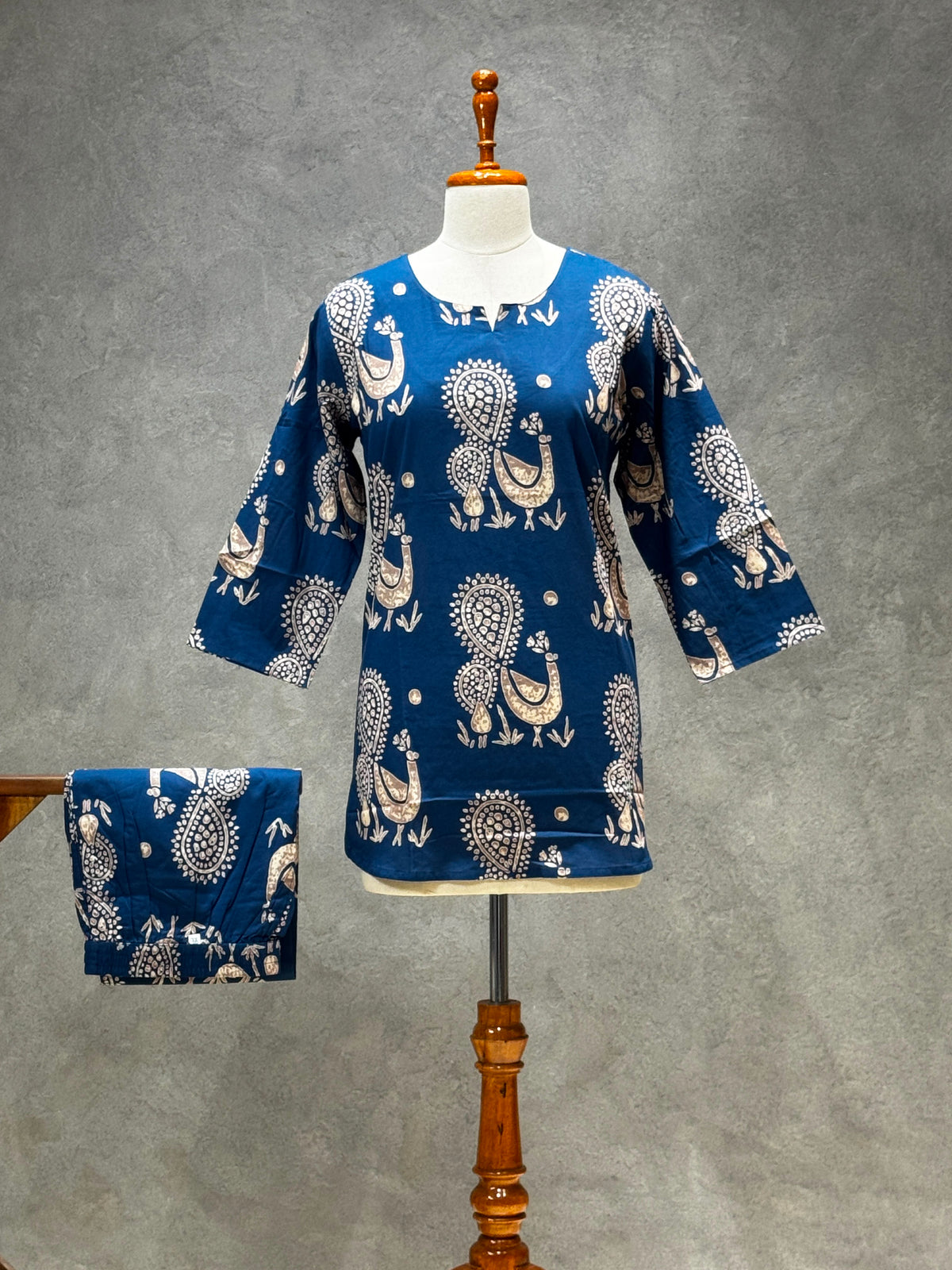 ROYAL BLUE PAISLEY PRINTED CO-ORD SET