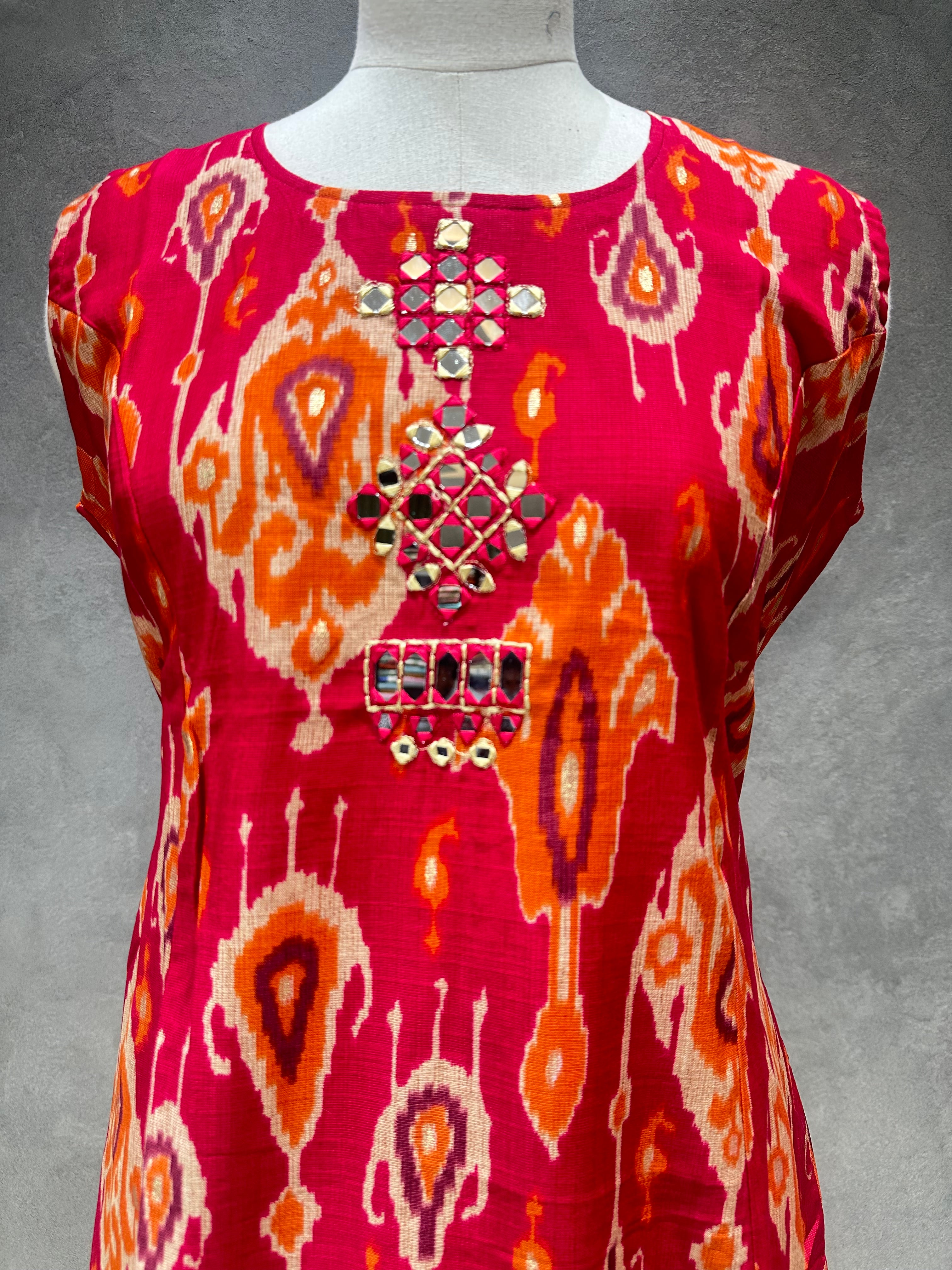 IKKAT KURTI SET - Flame