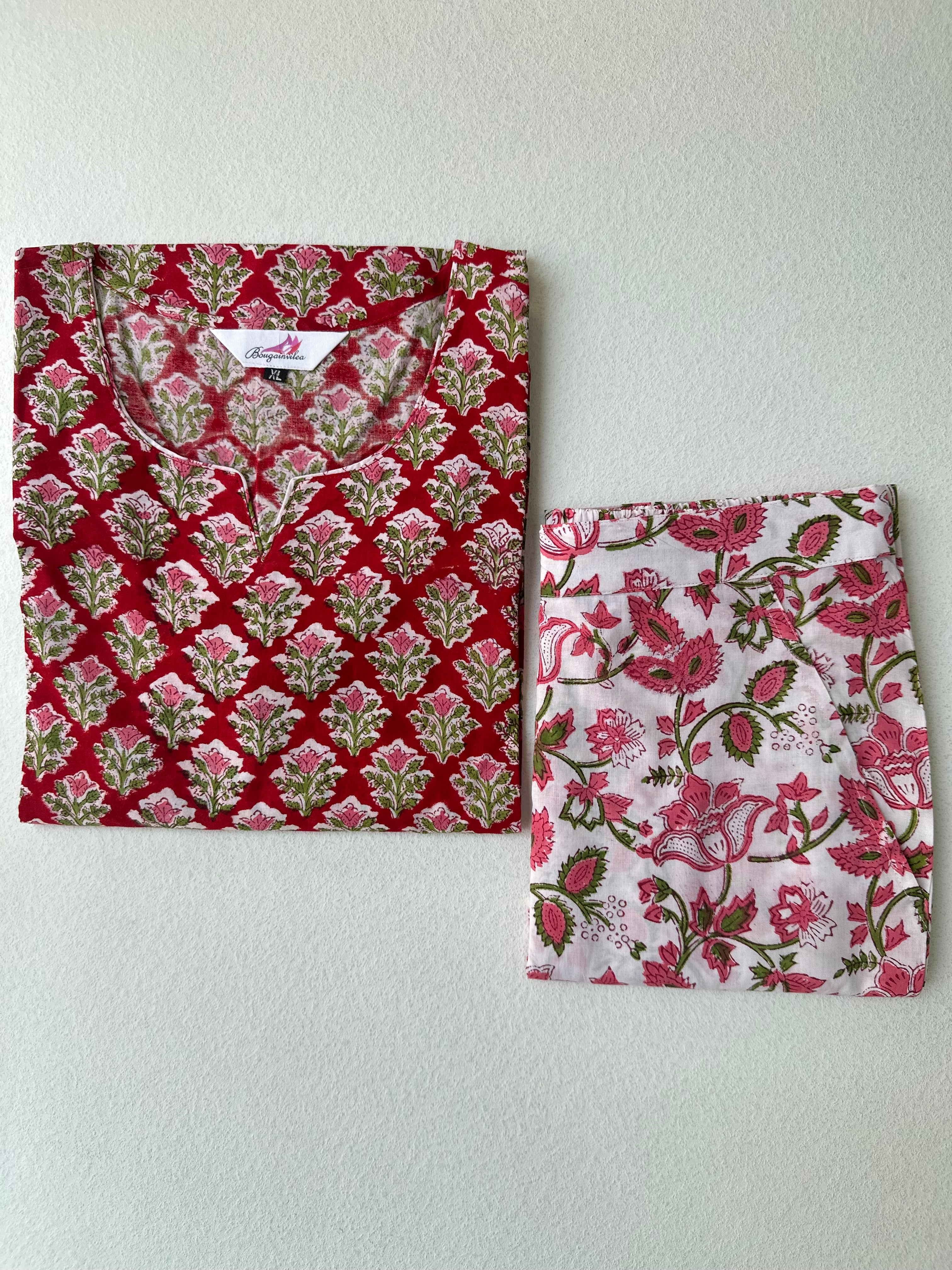 JOHARI RED KURTHI SET