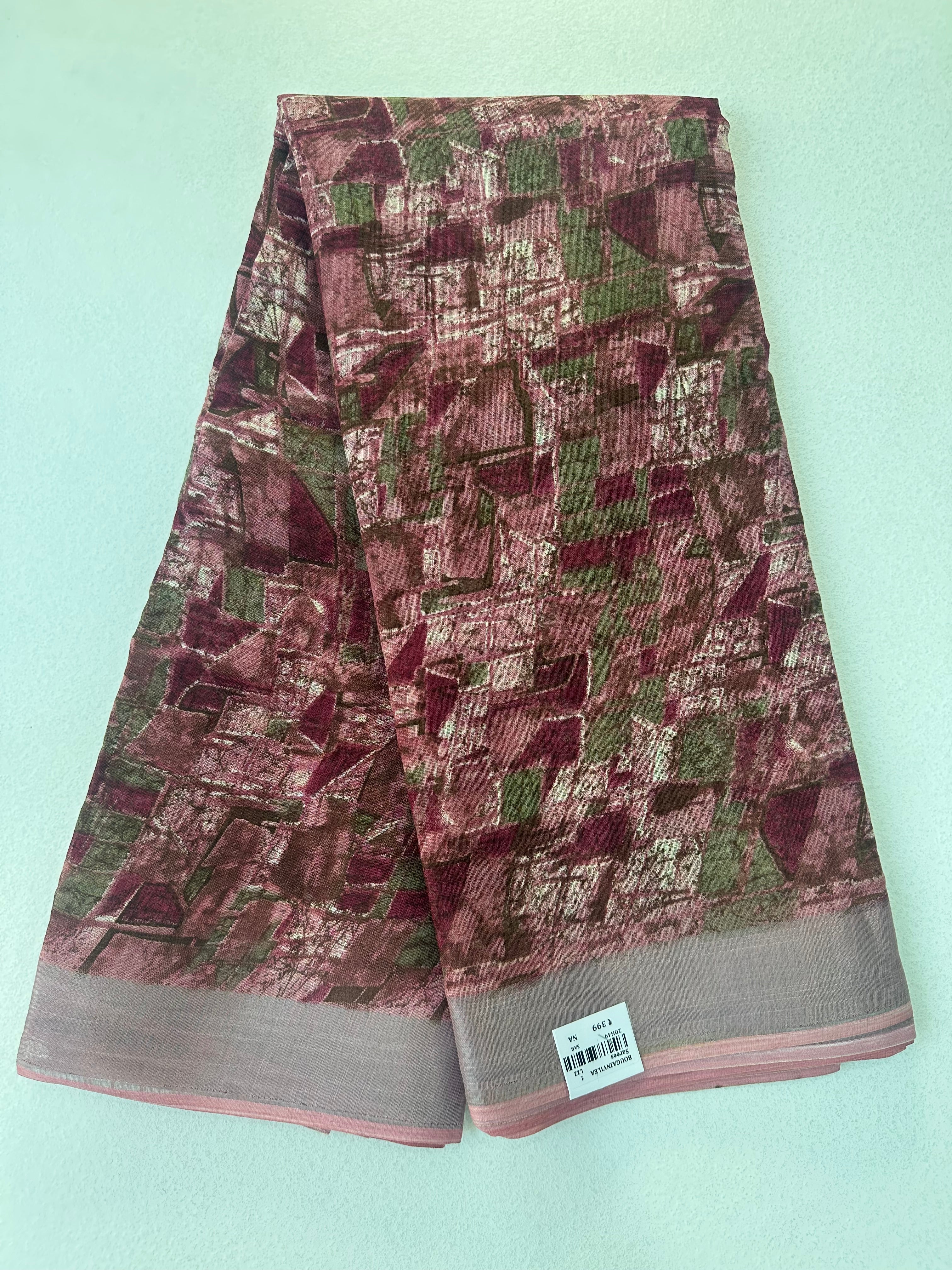 SEMI LINEN SAREE - 6209