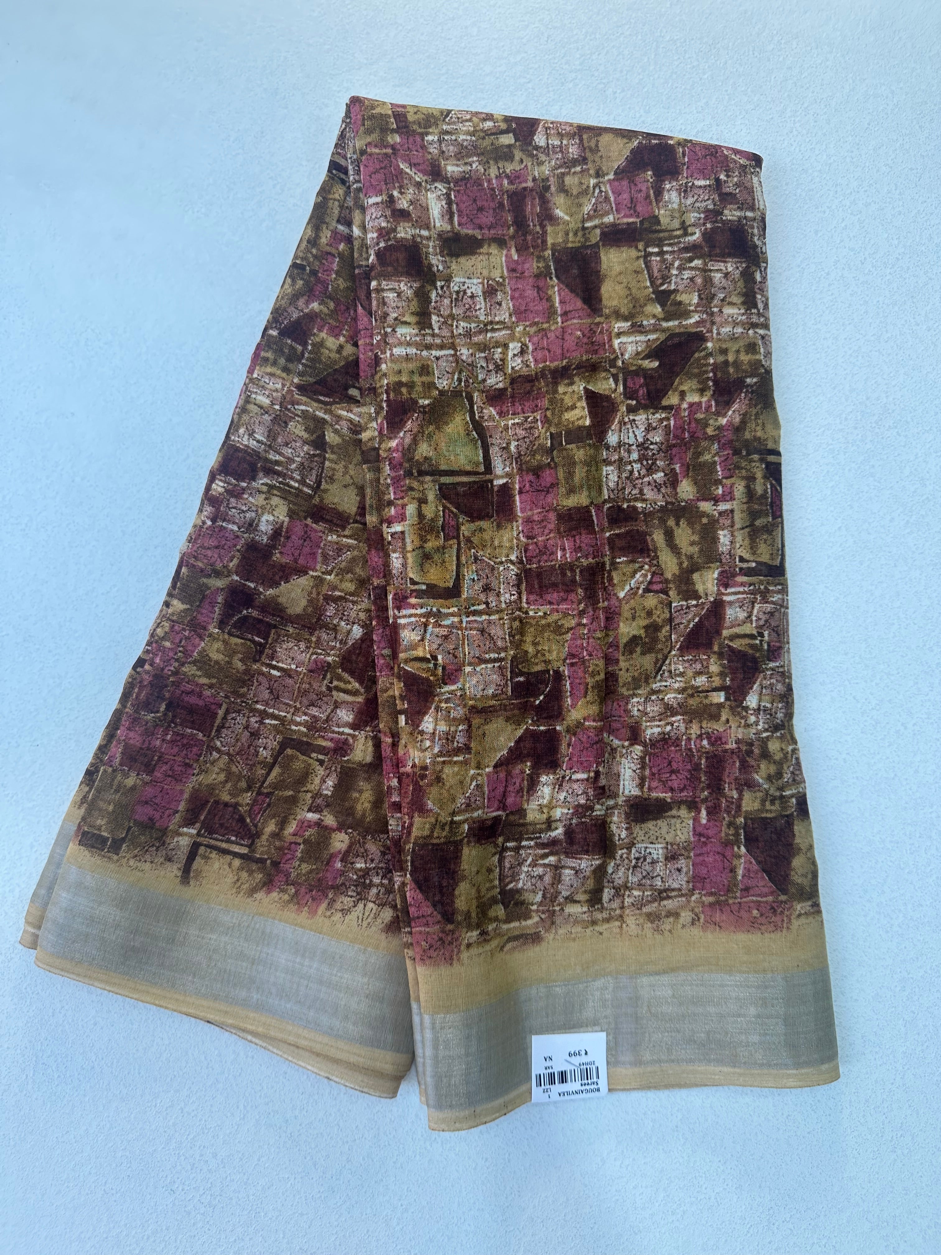 SEMI LINEN SAREE - 6209