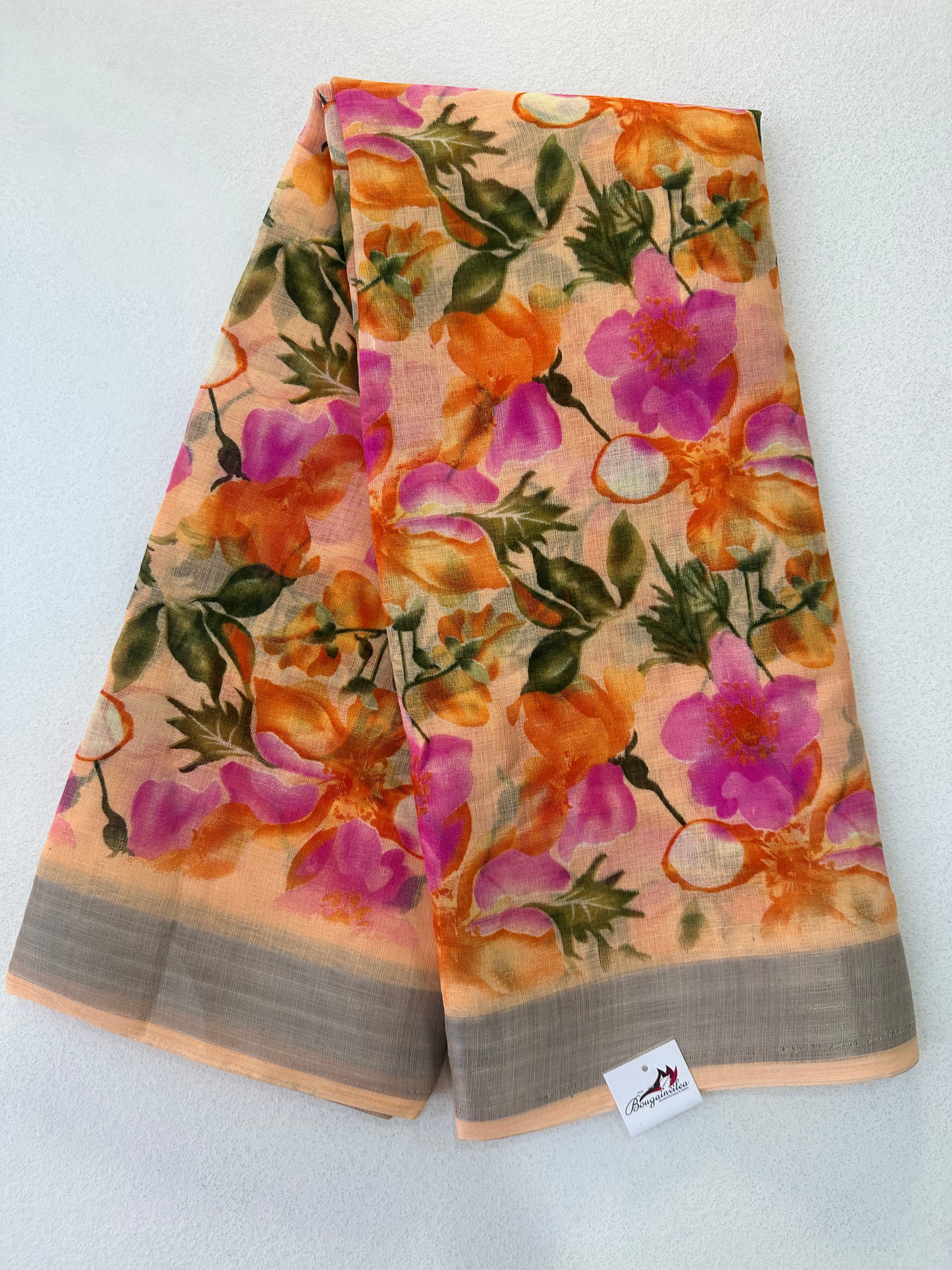 SEMI LINEN SAREE - 6227