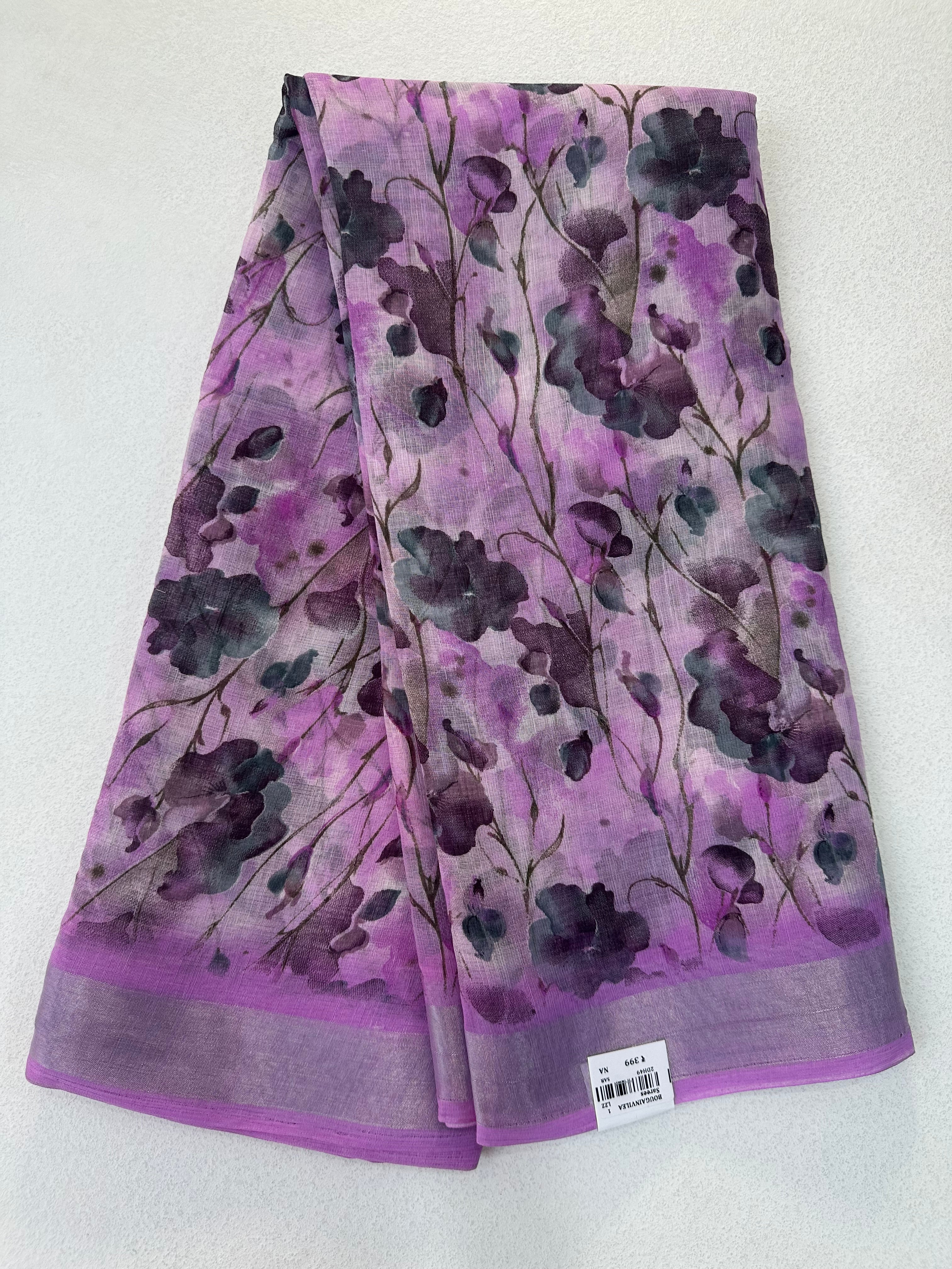 SEMI LINEN SAREE - 6207