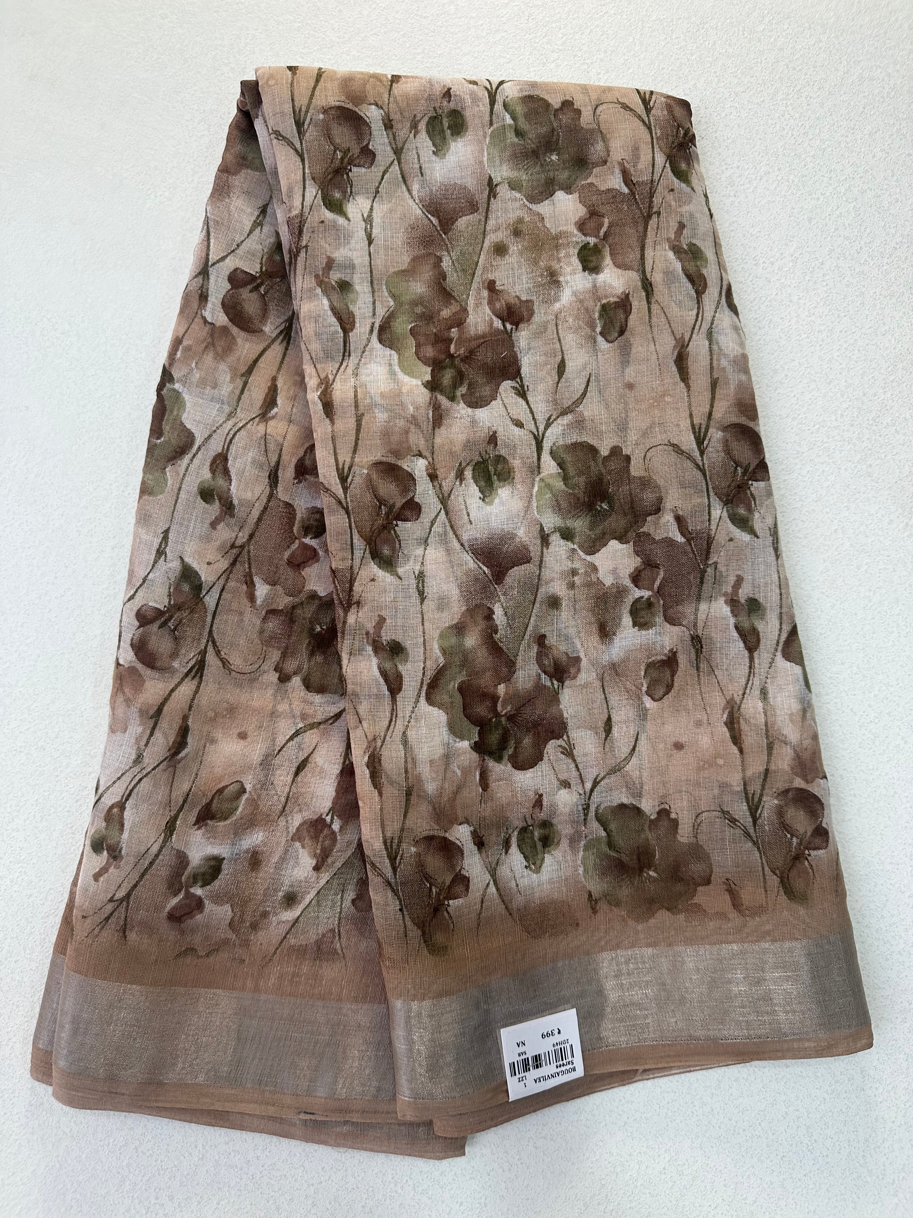 SEMI LINEN SAREE - 6207