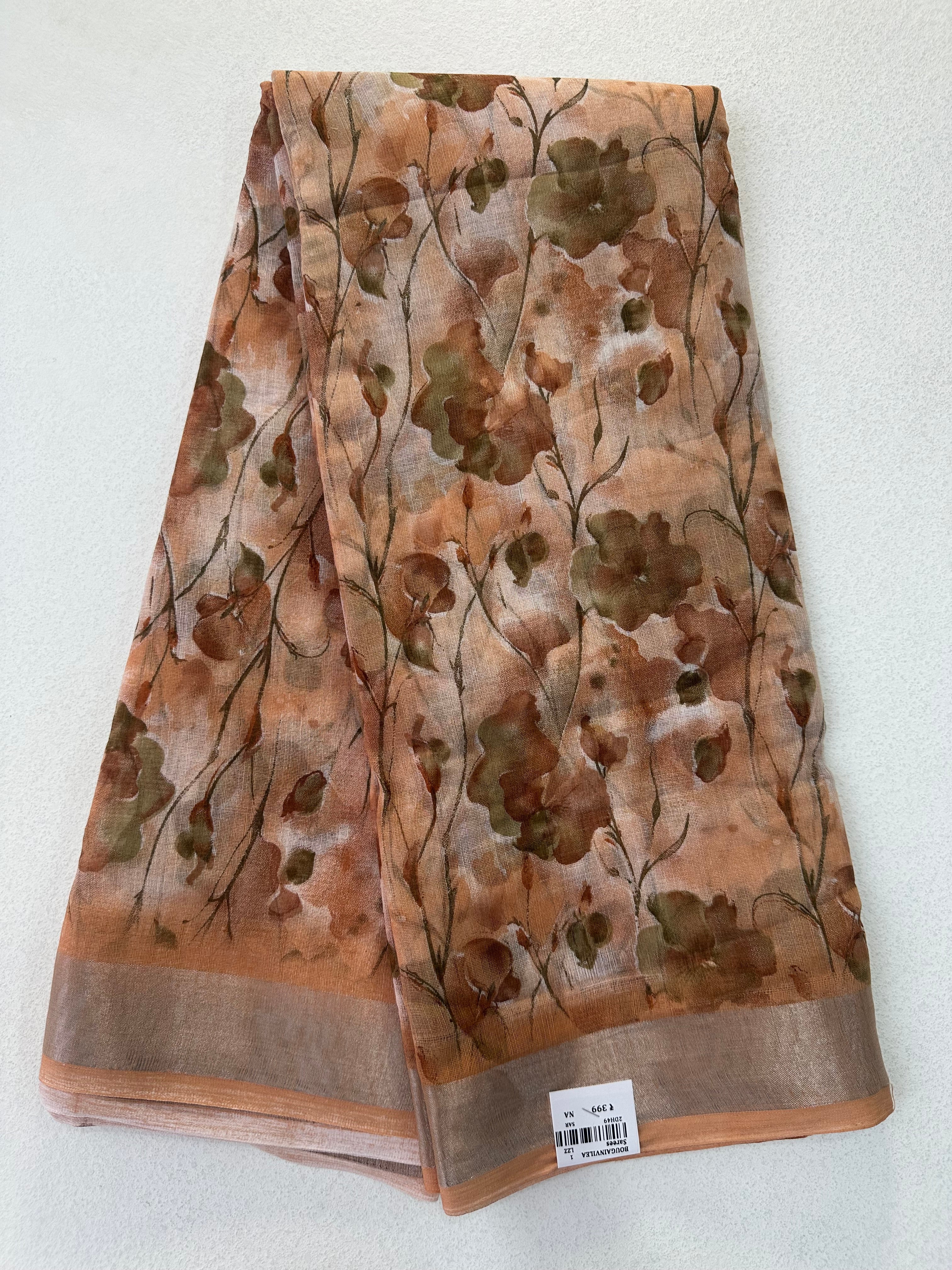 SEMI LINEN SAREE - 6207