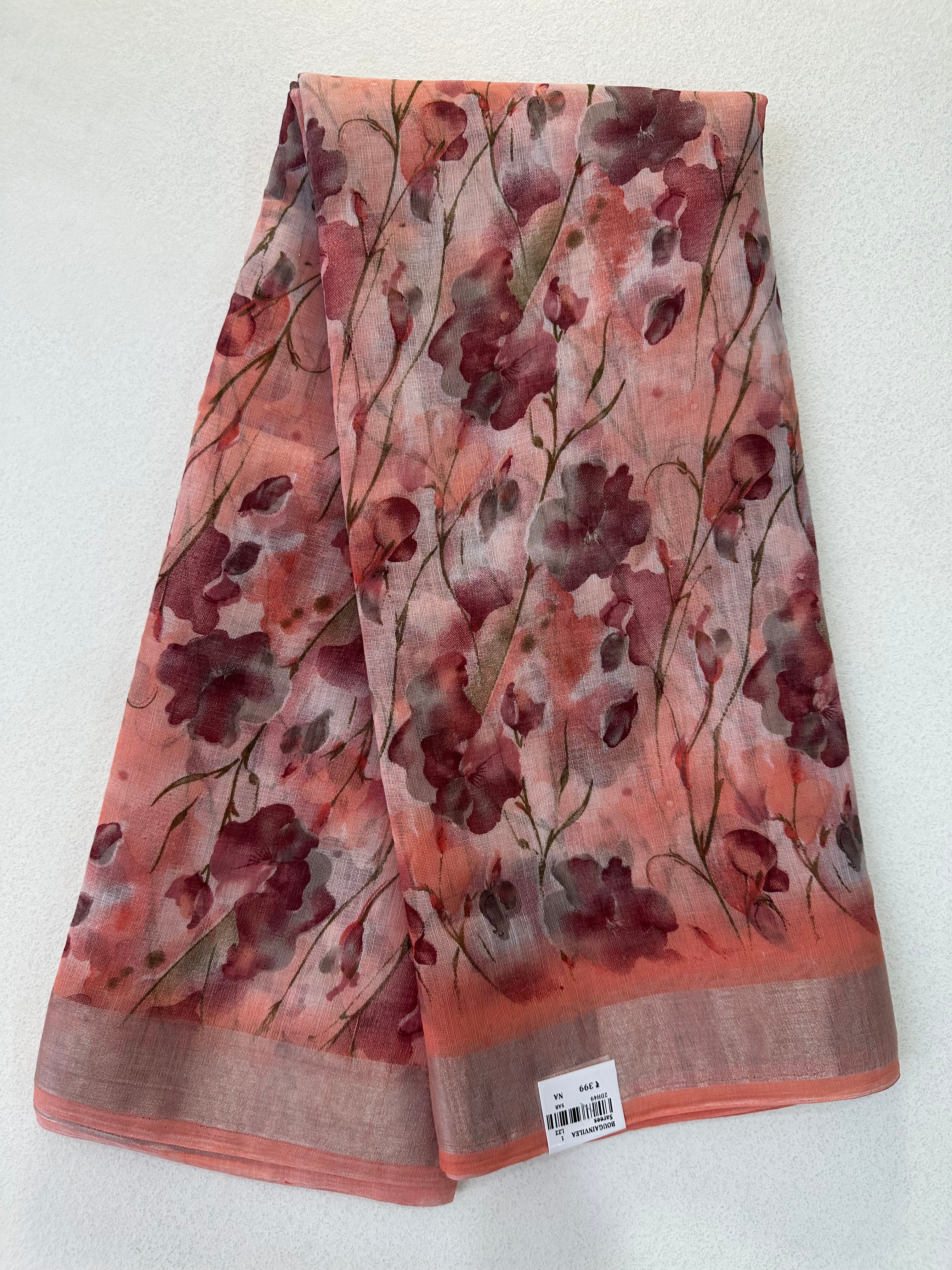 SEMI LINEN SAREE - 6207