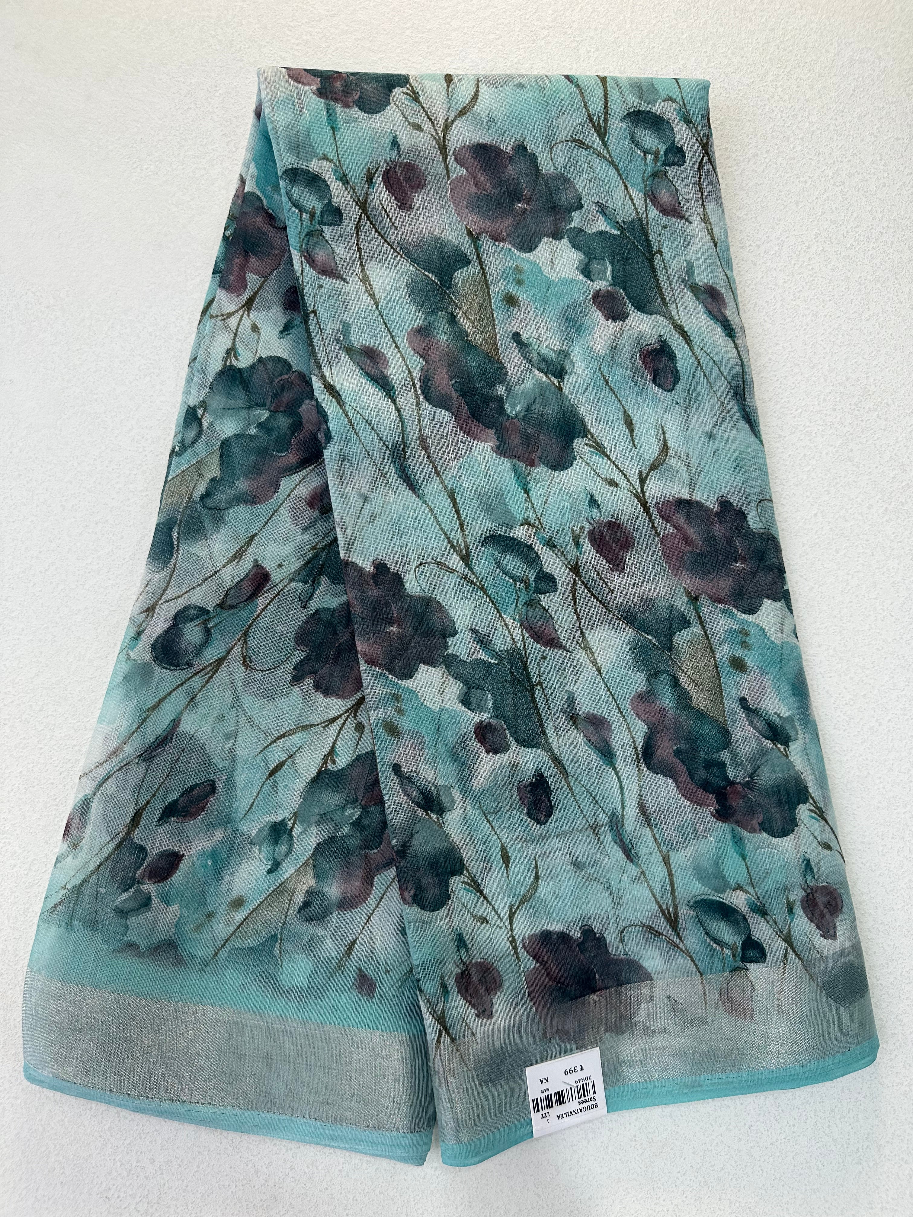 SEMI LINEN SAREE - 6207