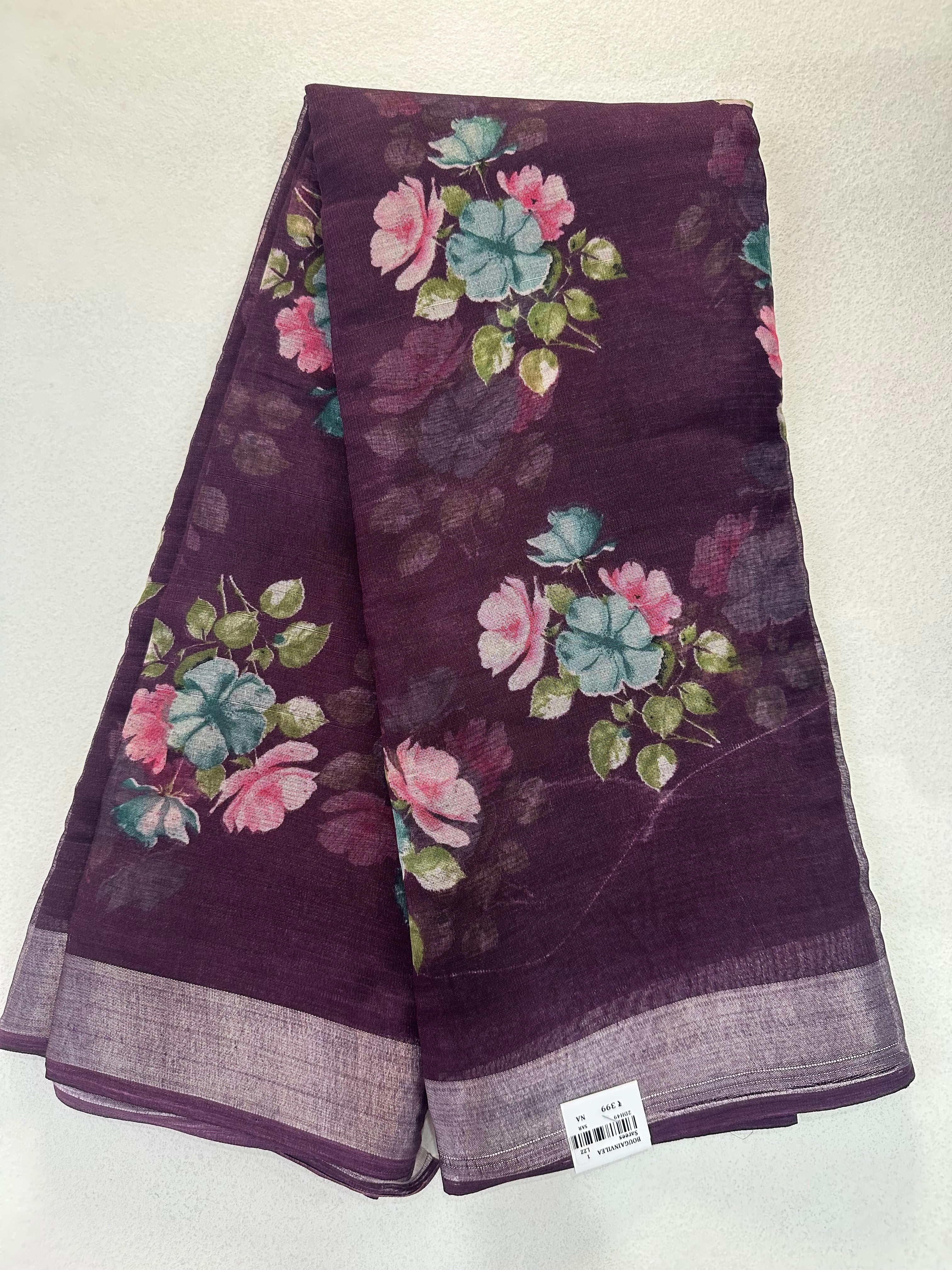 SEMI LINEN SAREE - 6205