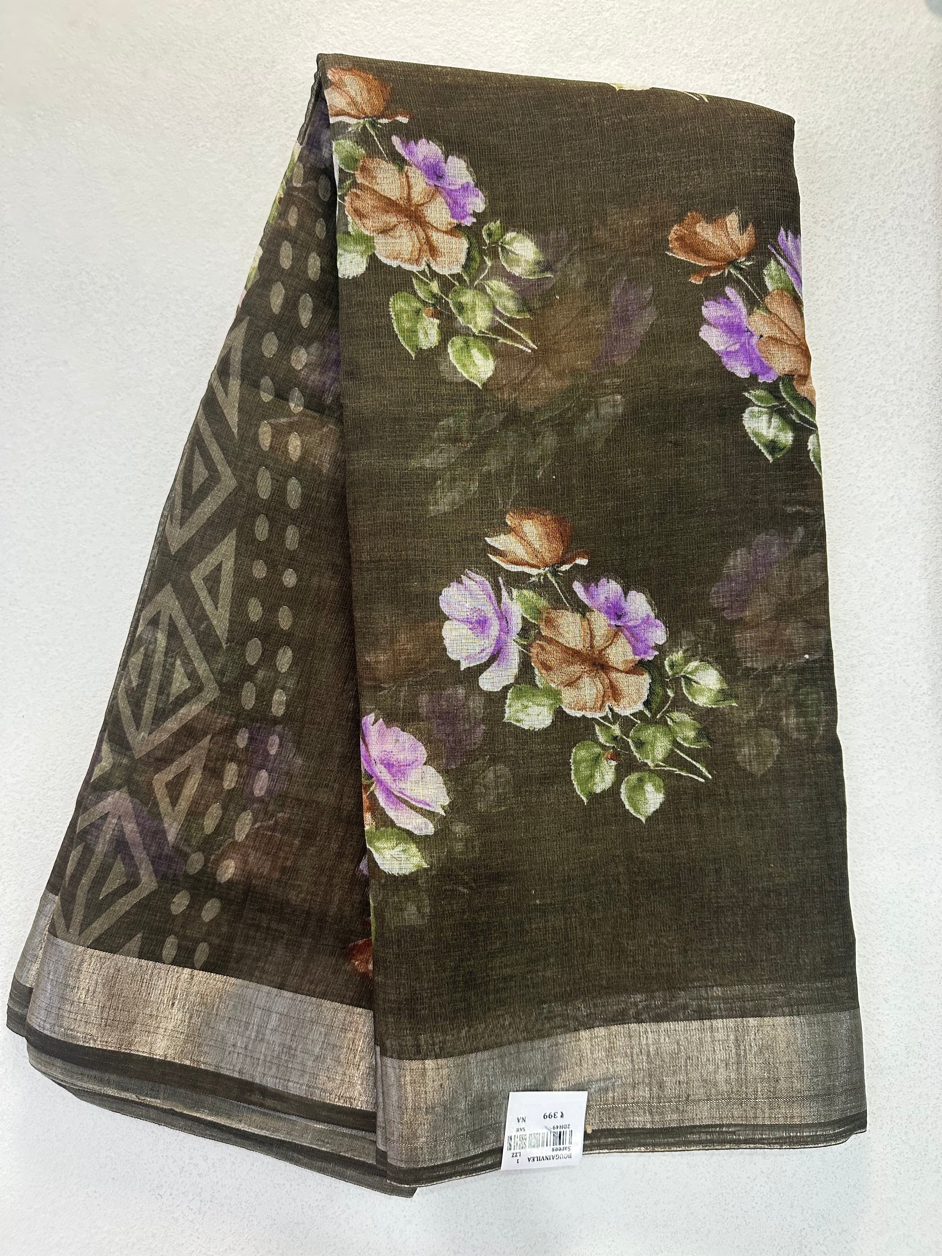 SEMI LINEN SAREE - 6205