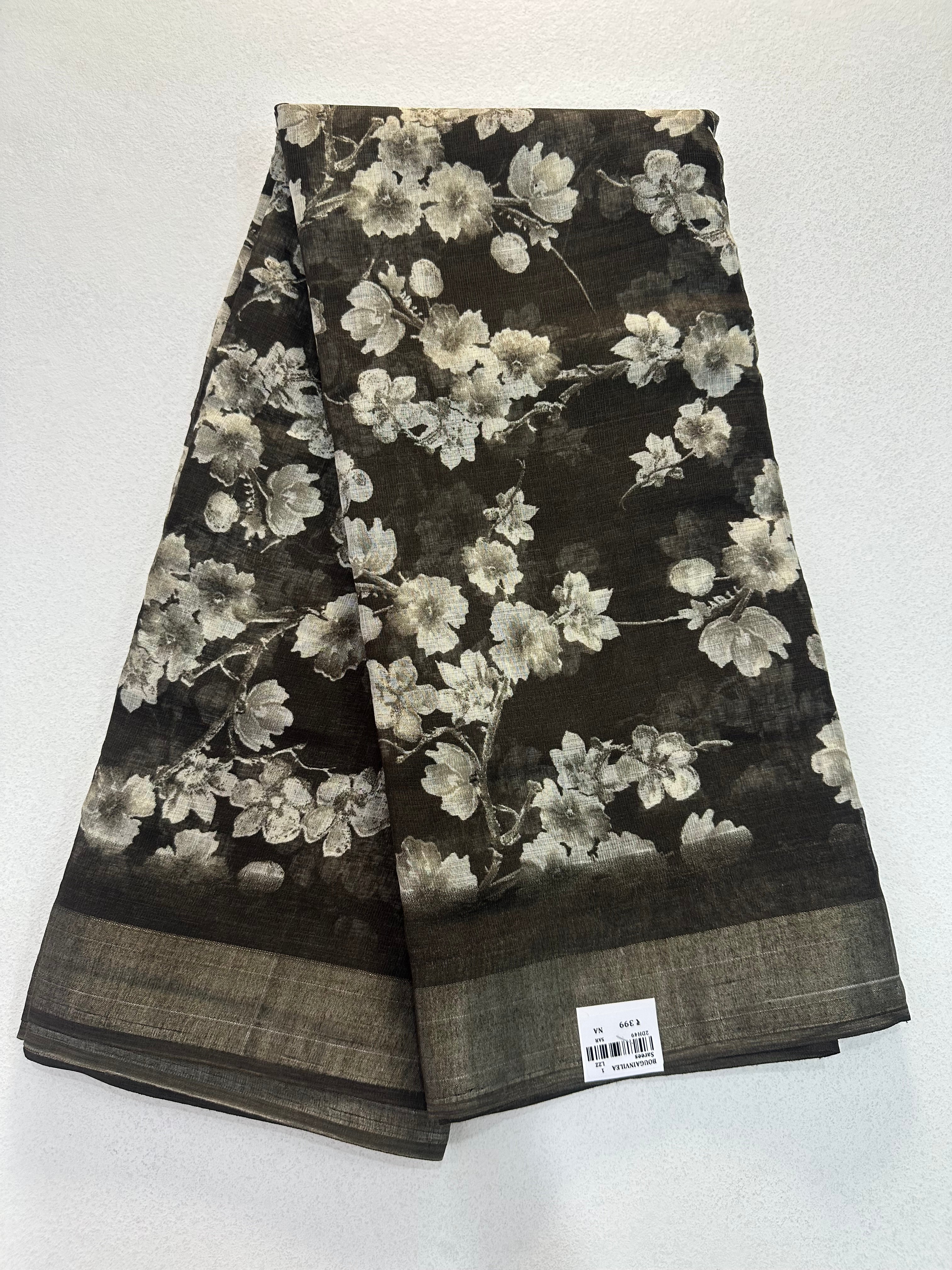 SEMI LINEN SAREE - 6203