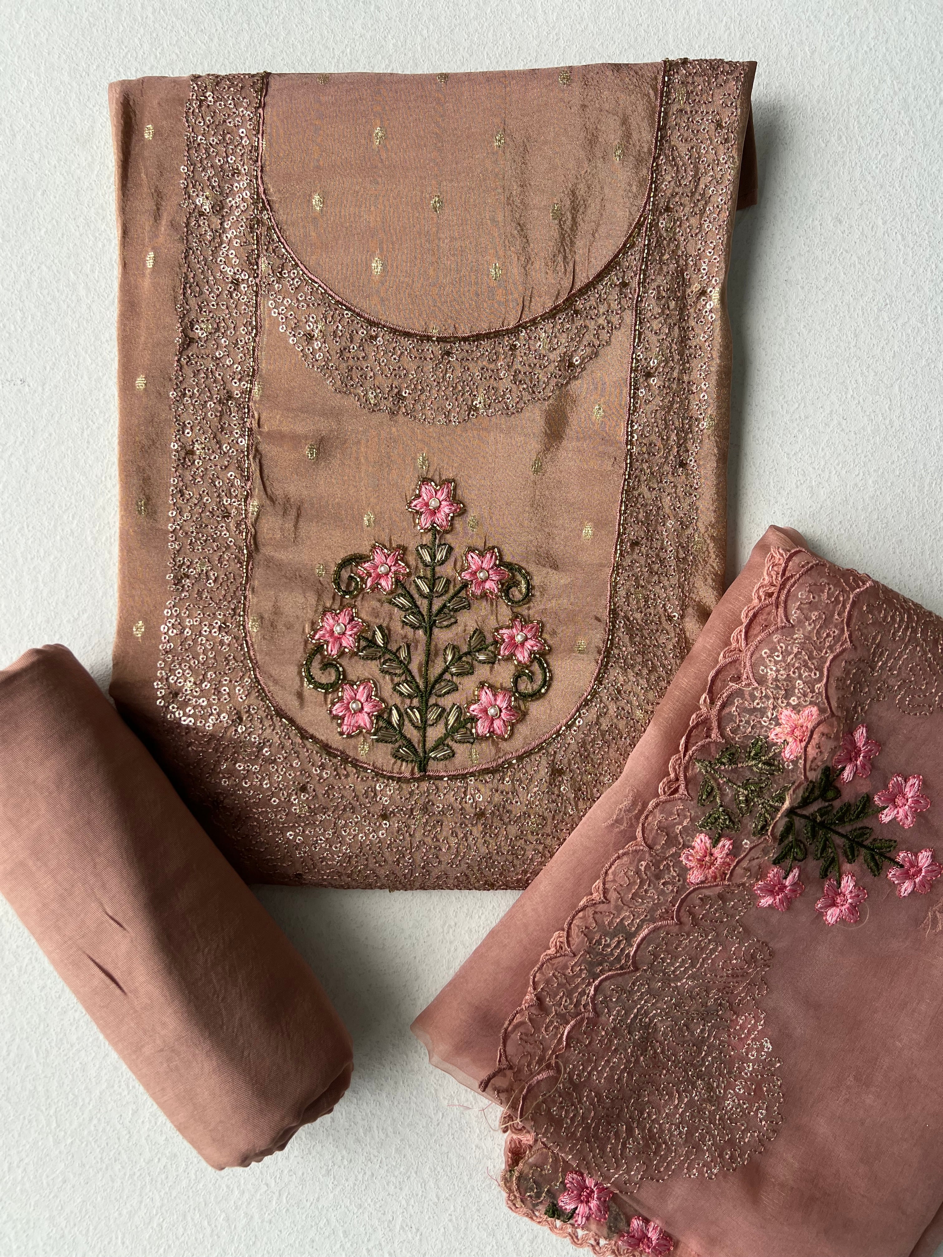 TISSUE PASTEL PEACH UNSTITCHED SUITS -1.1