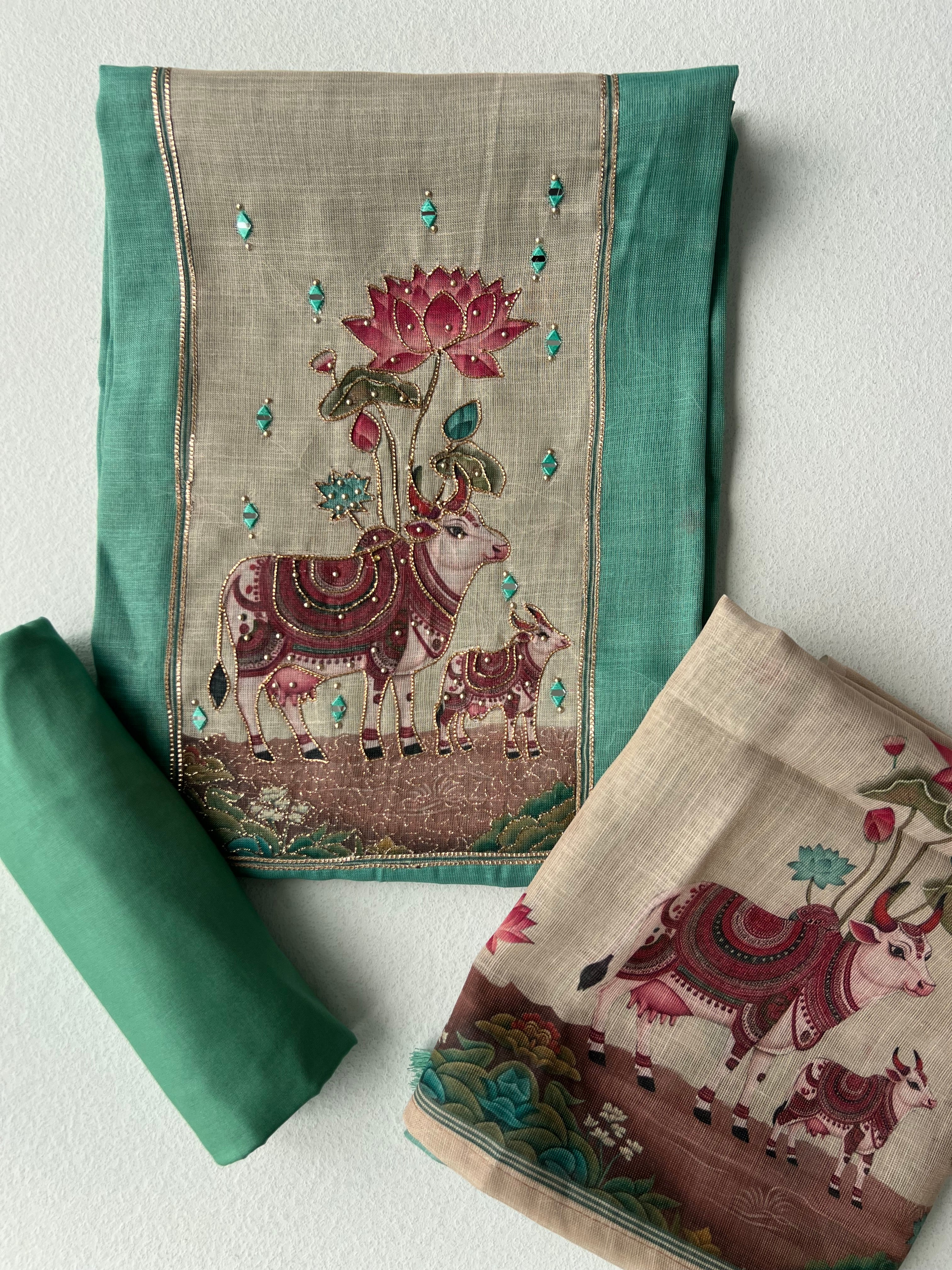 PICHWAI PRINT UNSTITCHED SUITS