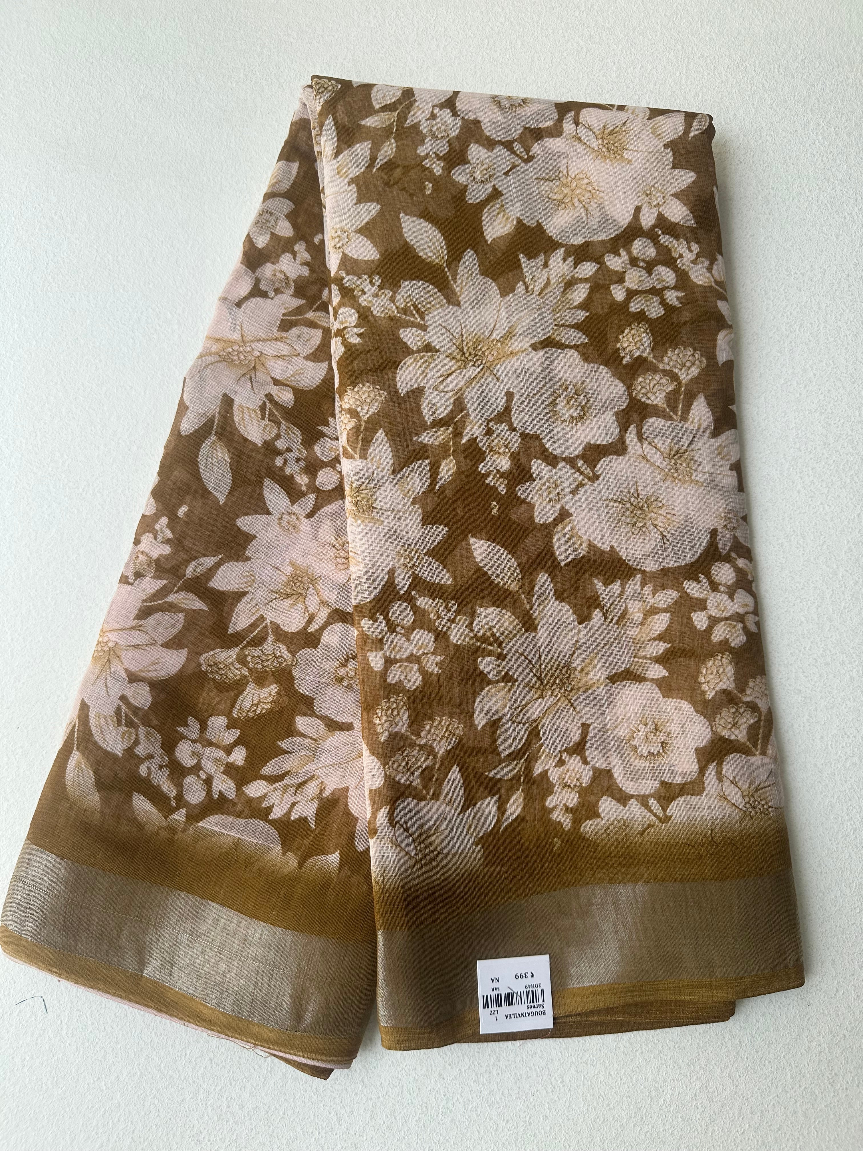 SEMI LINEN SAREE - 6193