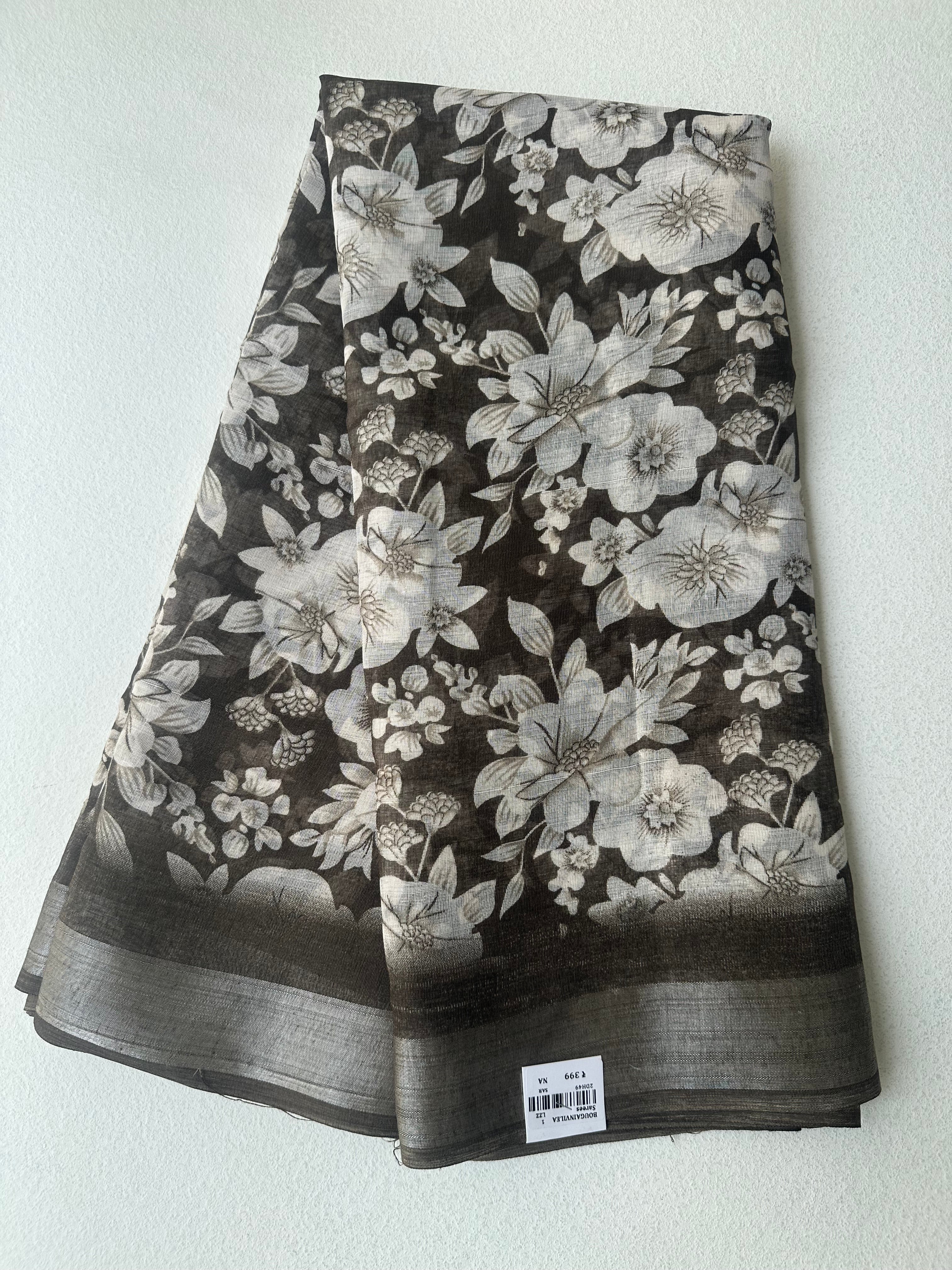 SEMI LINEN SAREE - 6193