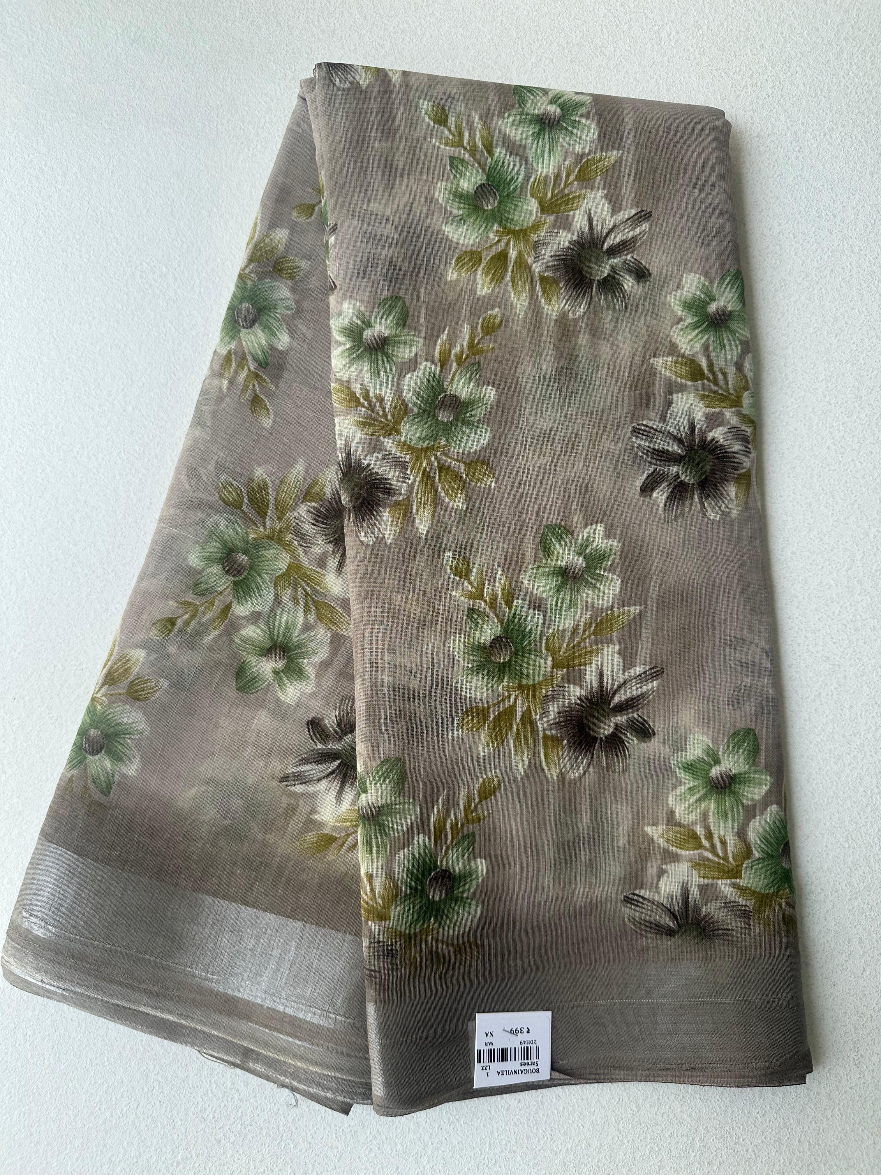 SEMI LINEN SAREE - 6208