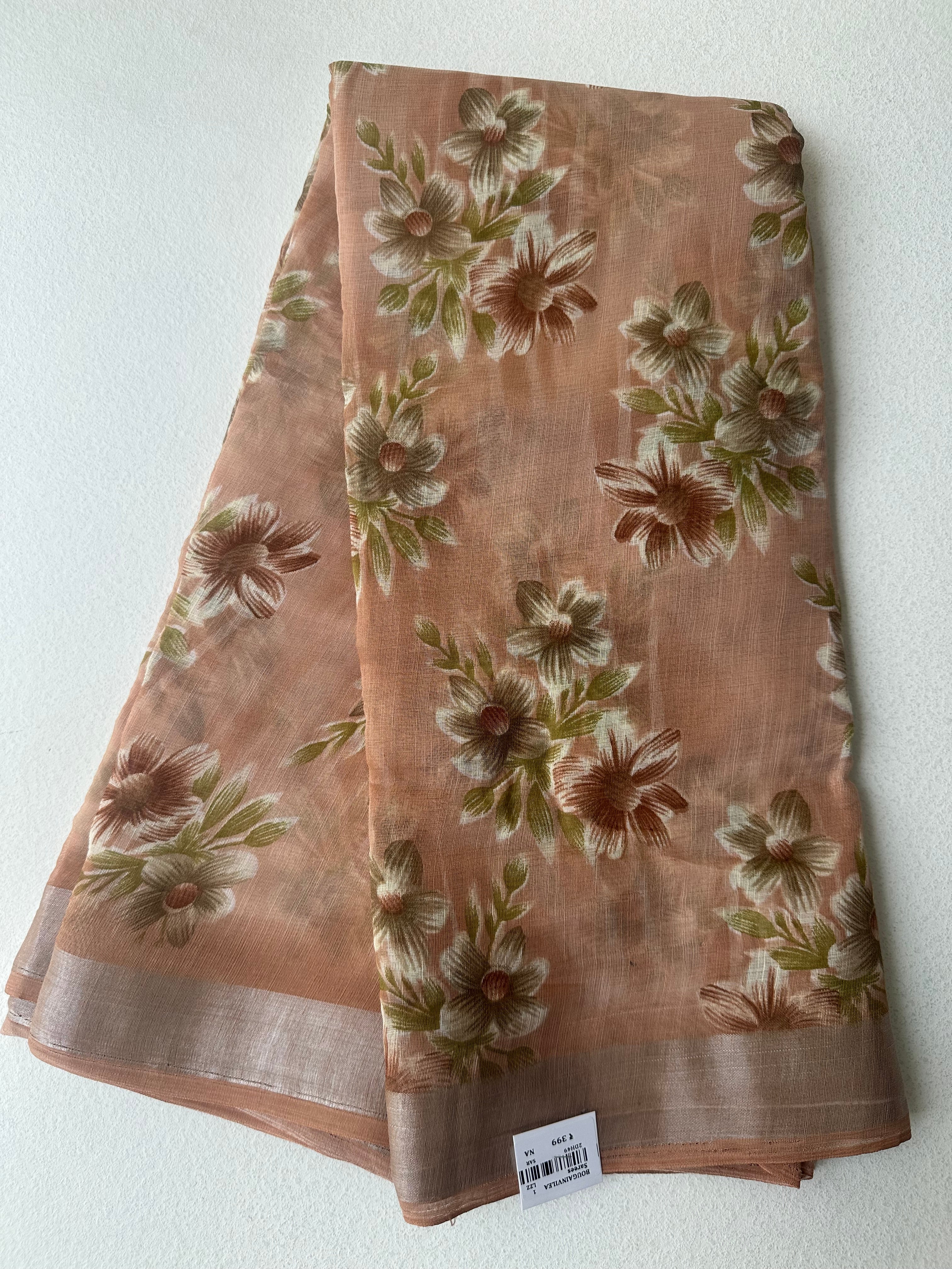 SEMI LINEN SAREE - 6208