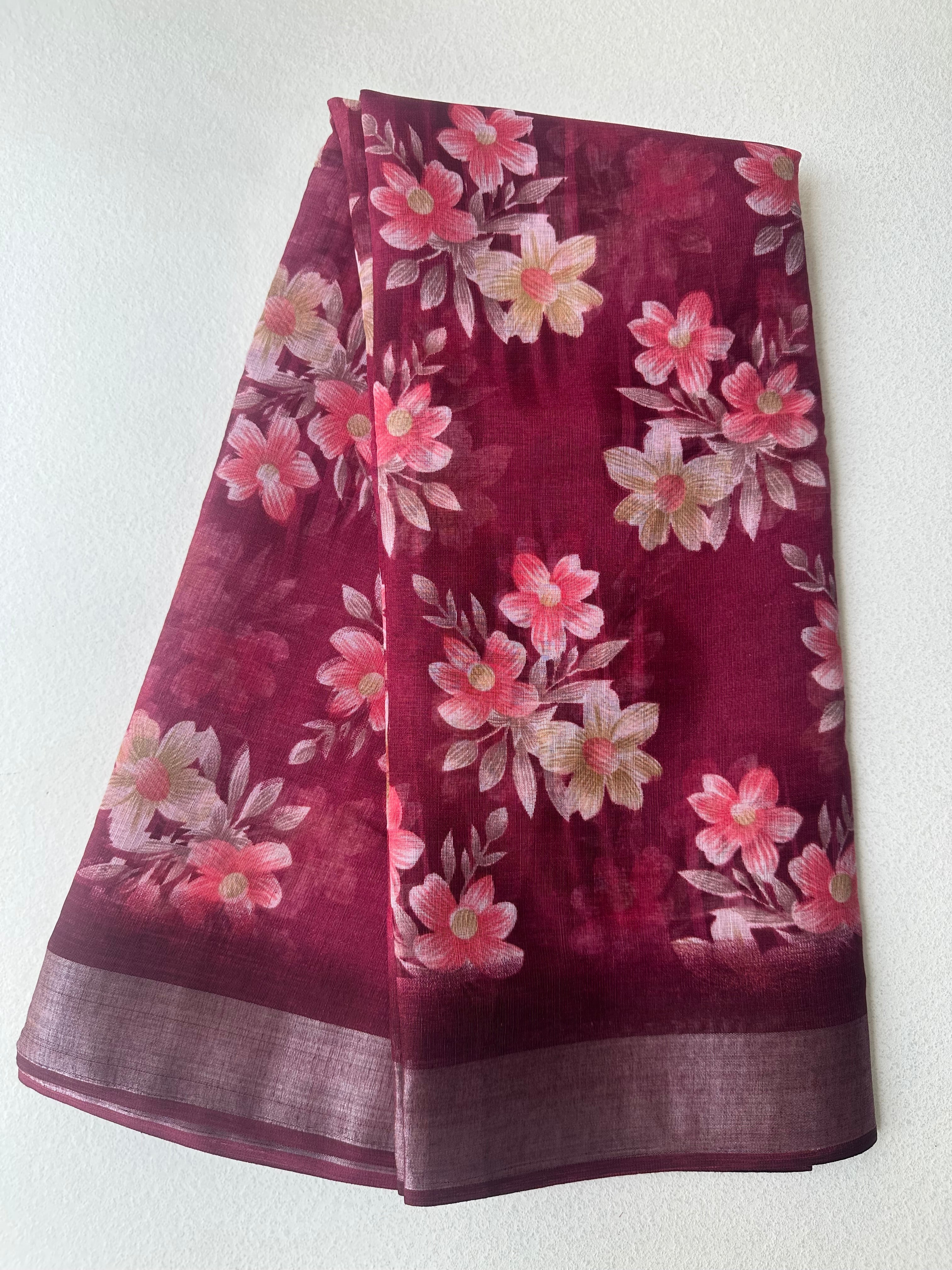 SEMI LINEN SAREE - 6222