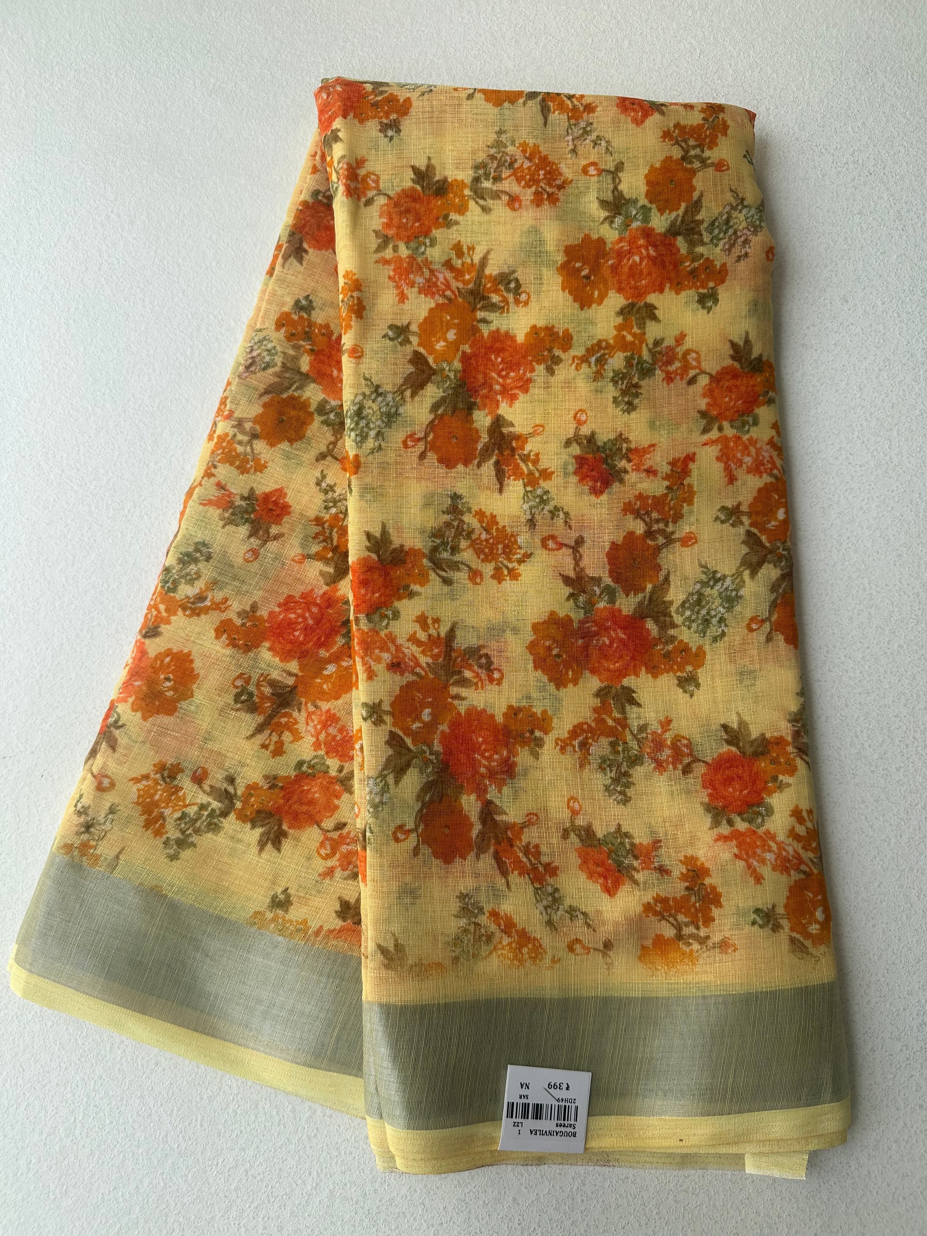 SEMI LINEN SAREE - 6052