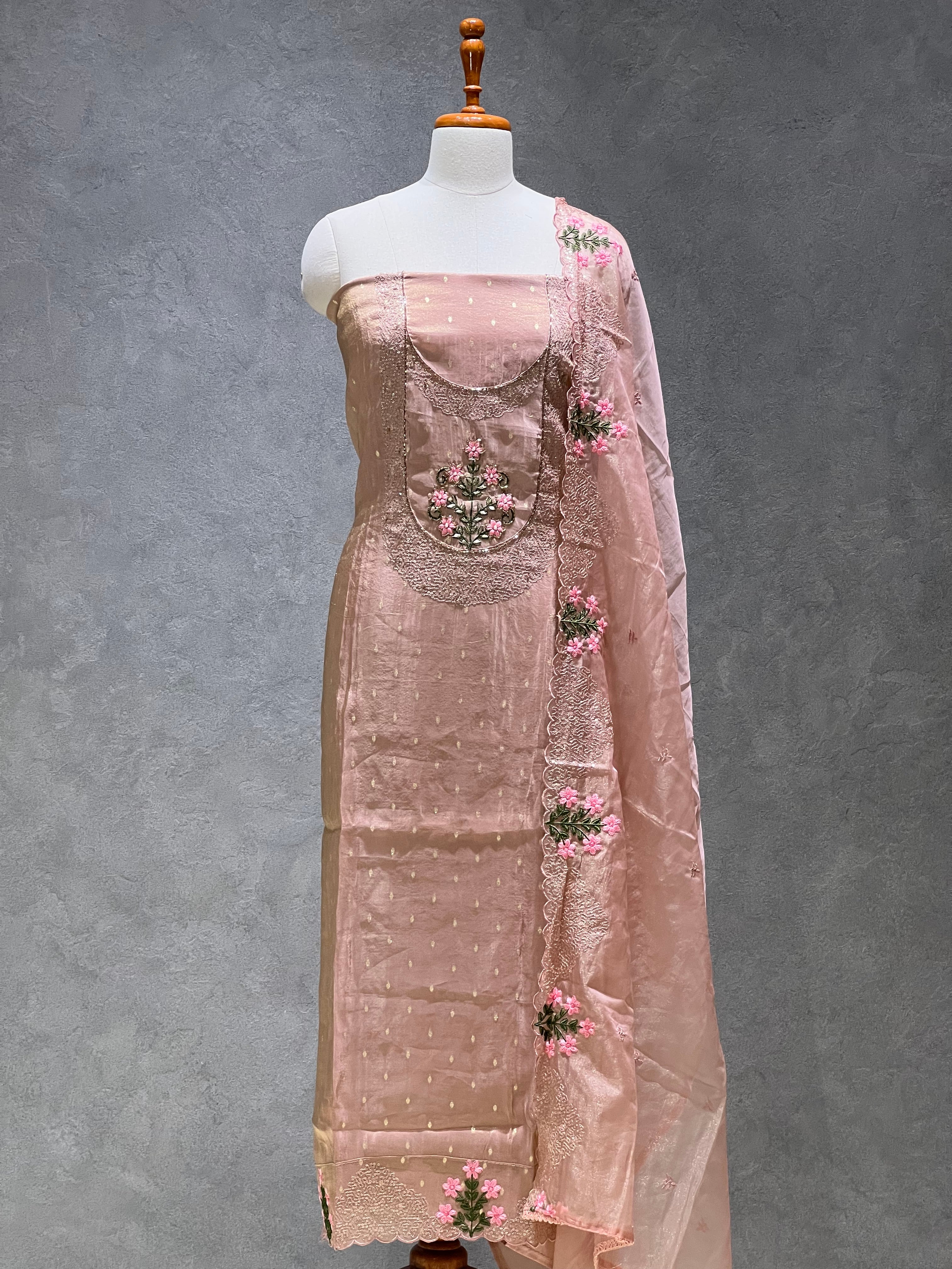 TISSUE PASTEL PEACH UNSTITCHED SUITS -1.1