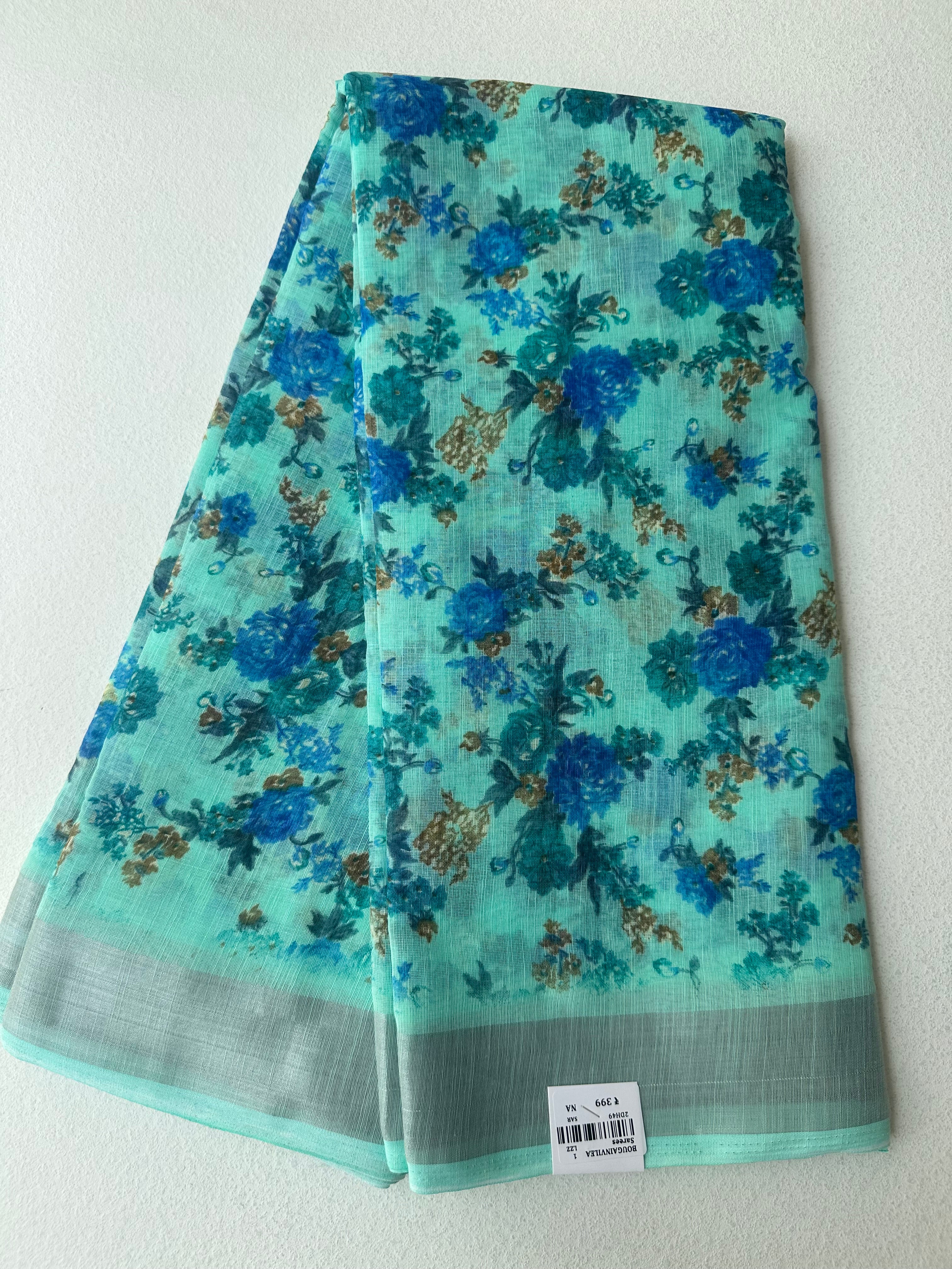 SEMI LINEN SAREE - 6052