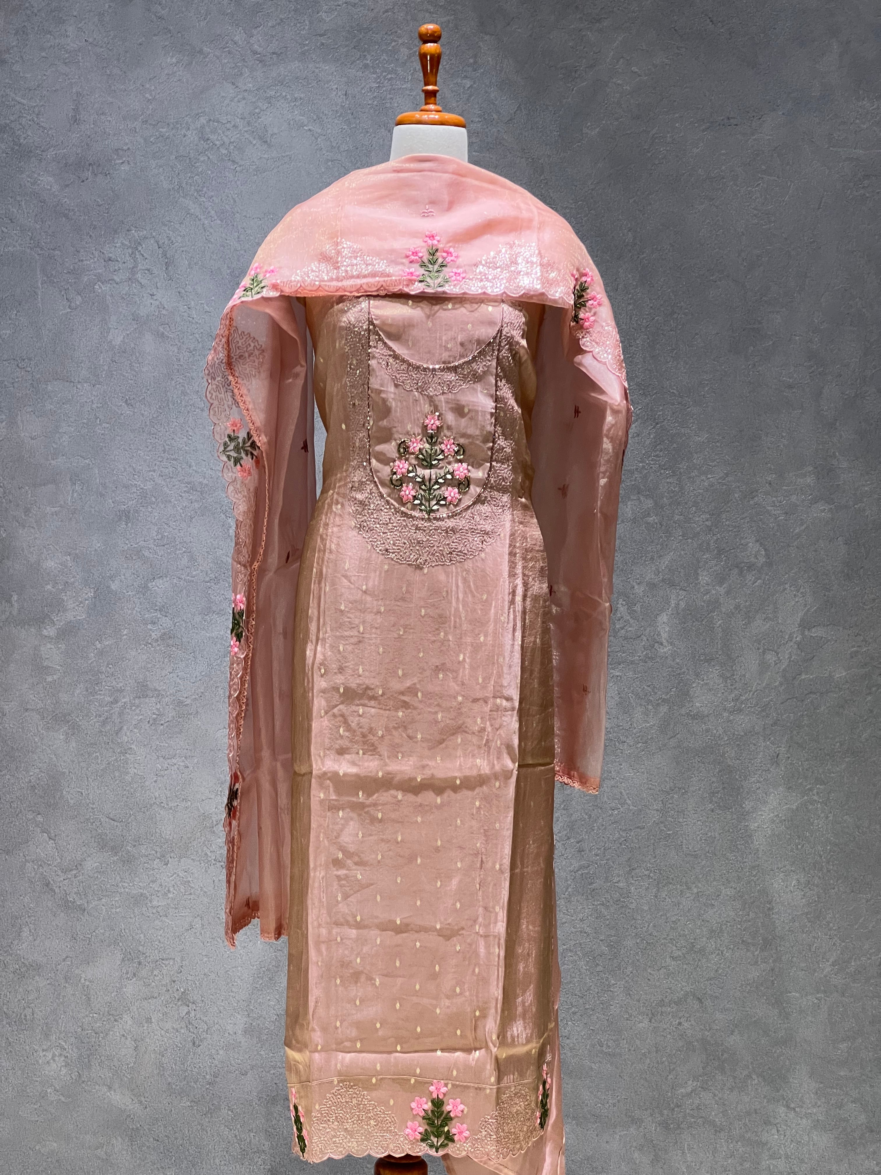 TISSUE PASTEL PEACH UNSTITCHED SUITS -1.1