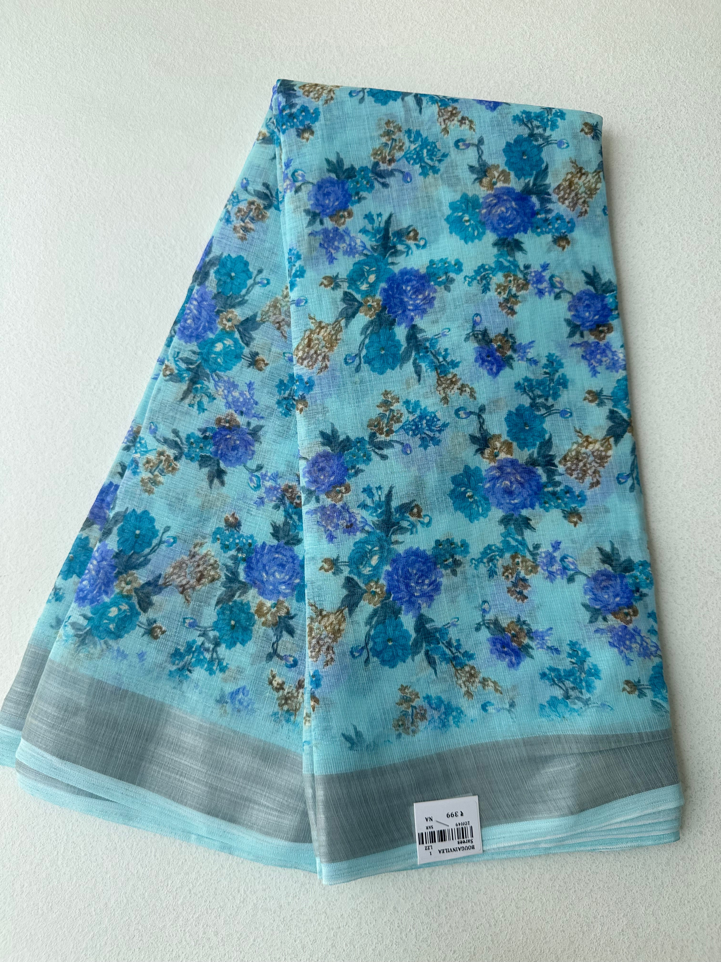 SEMI LINEN SAREE - 6052