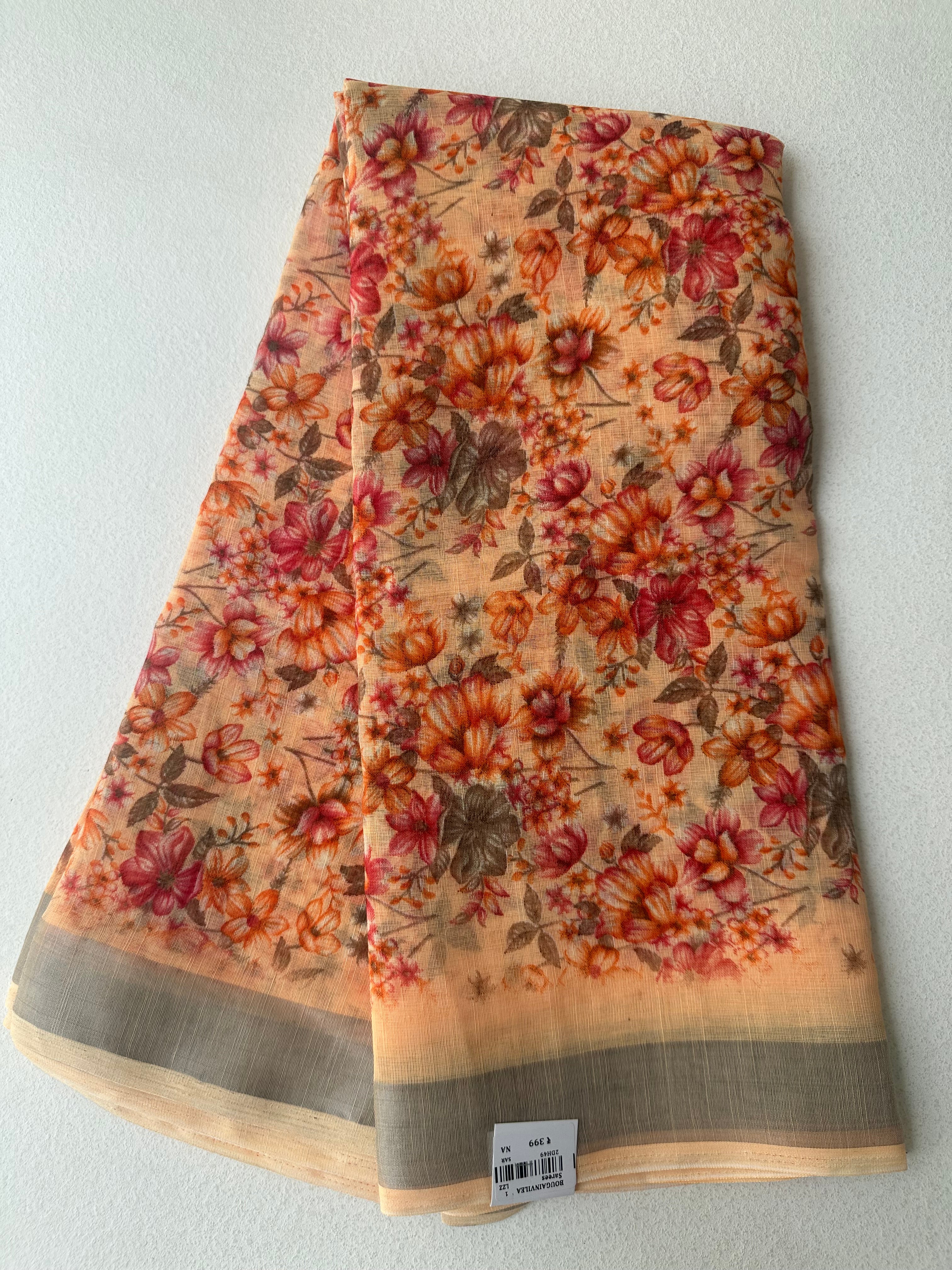 SEMI LINEN SAREE - 6180