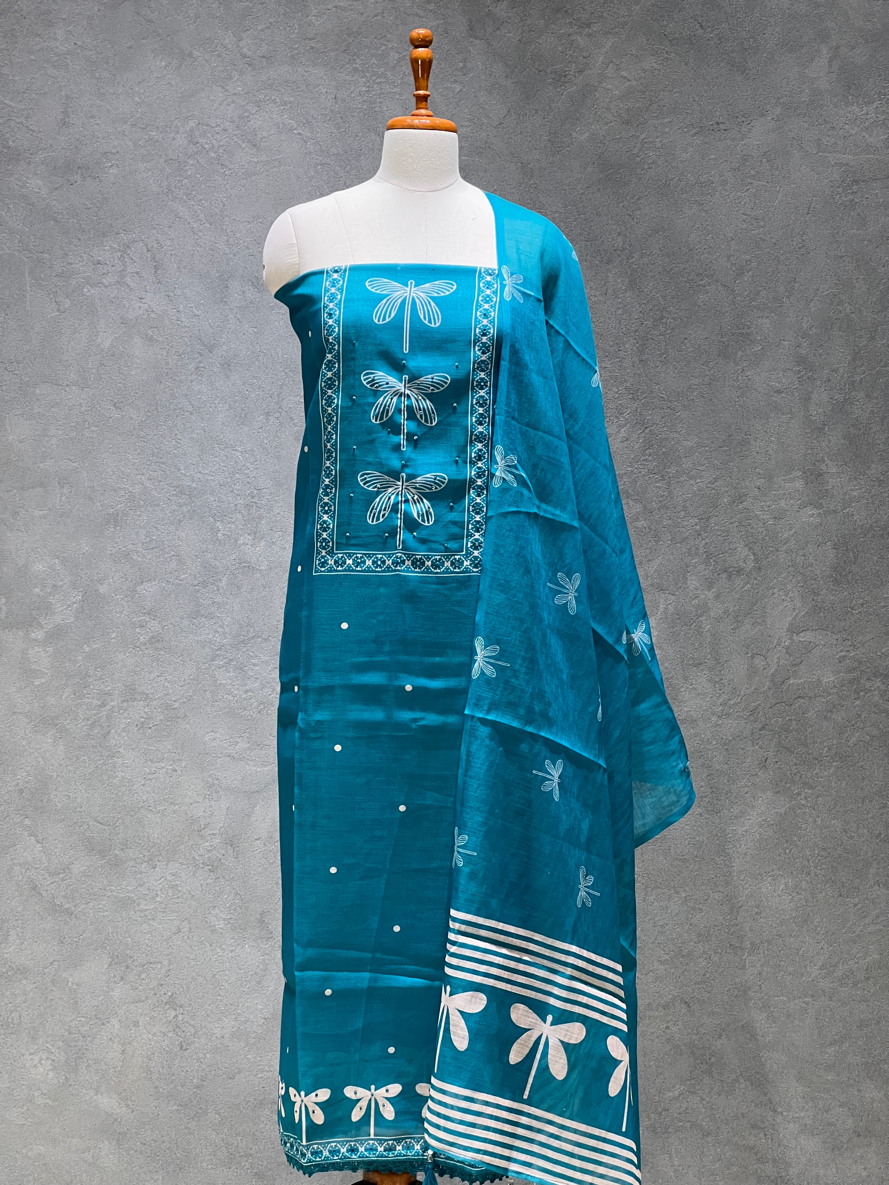 JAMDANI SOFT COTTON UNSTITCHED SUITS - 1.0