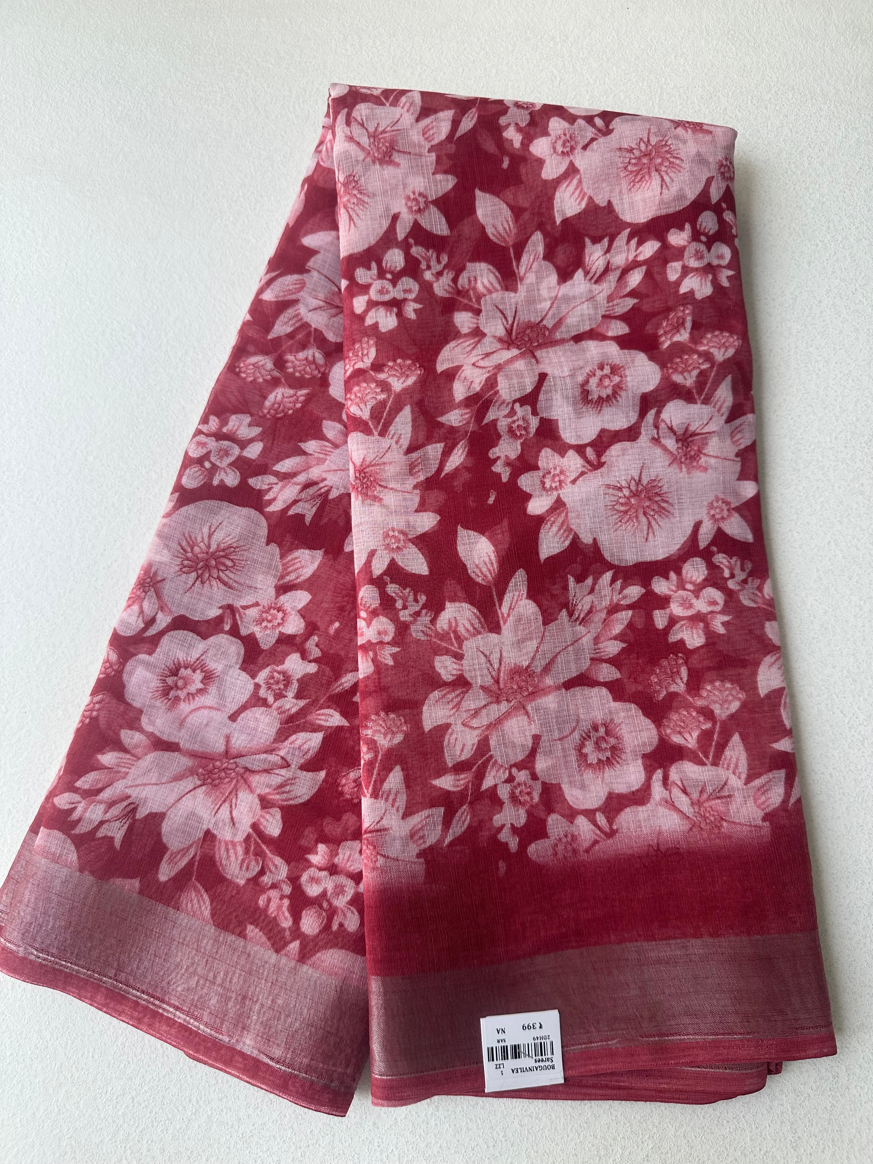 SEMI LINEN SAREE - 6193