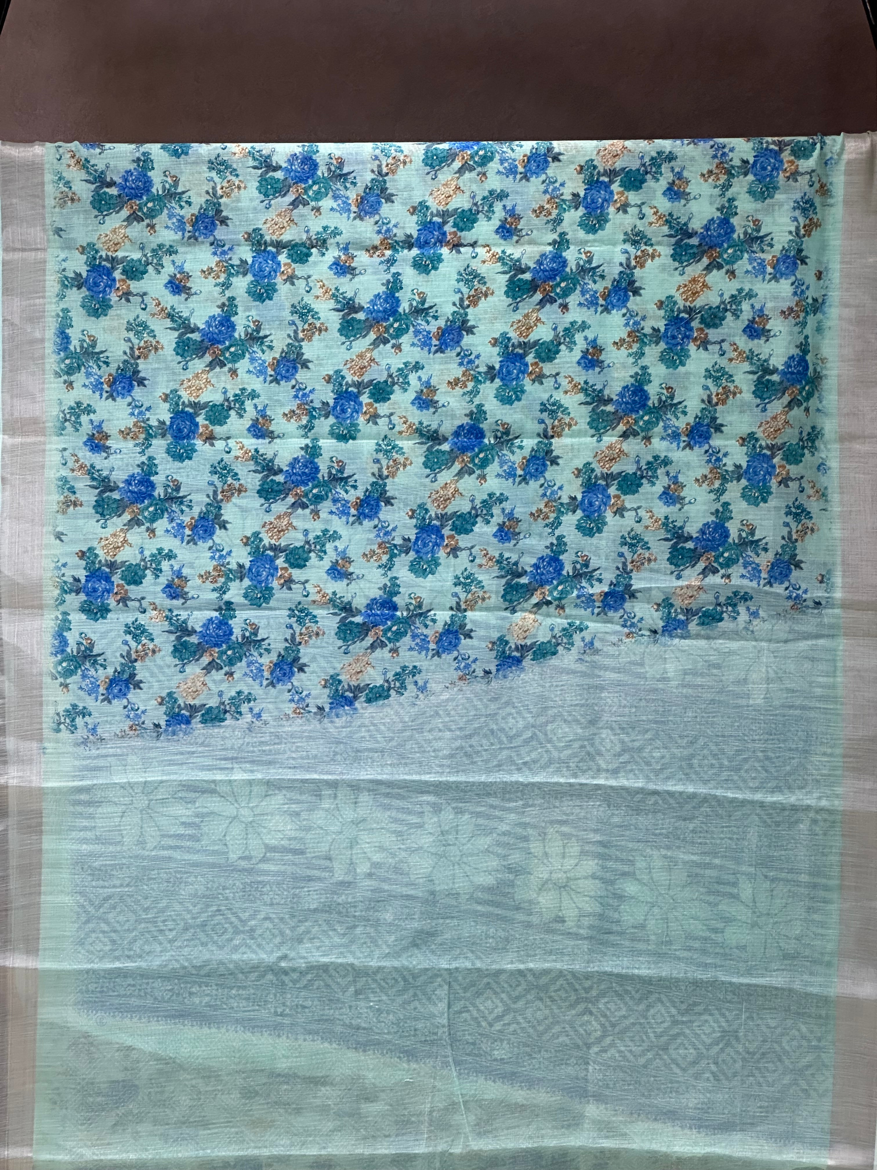 SEMI LINEN SAREE - 6052