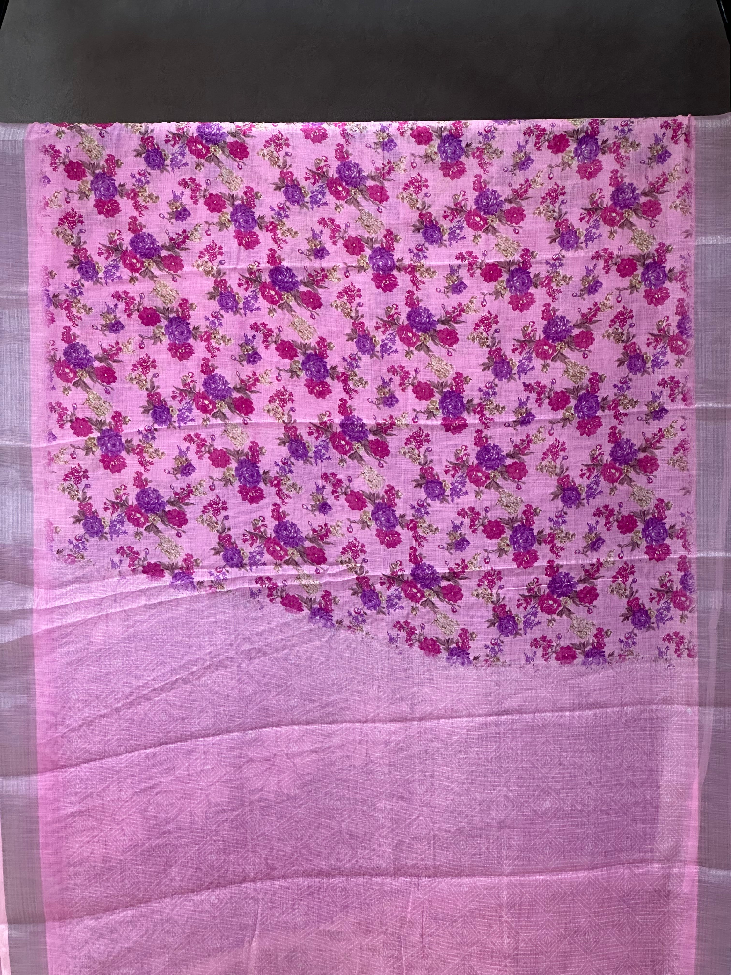 SEMI LINEN SAREE - 6052