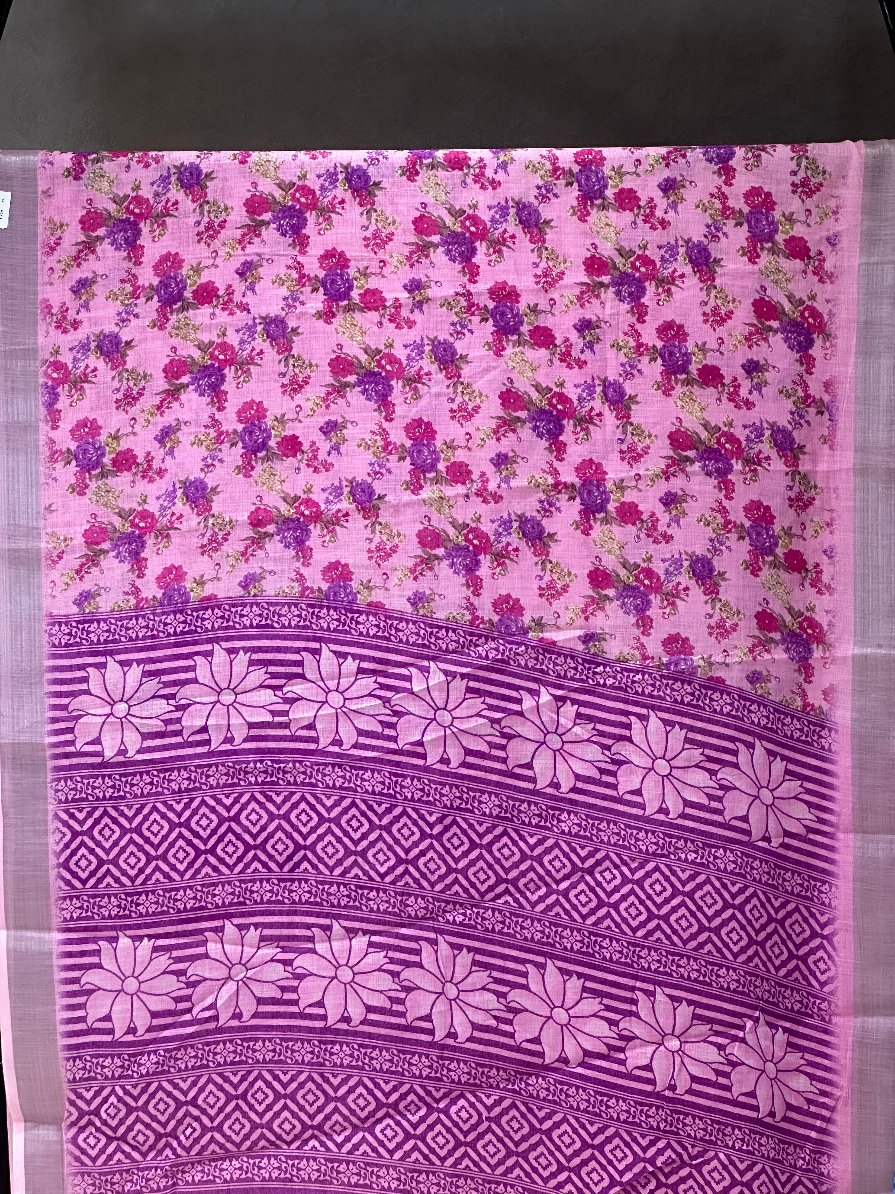 SEMI LINEN SAREE - 6052