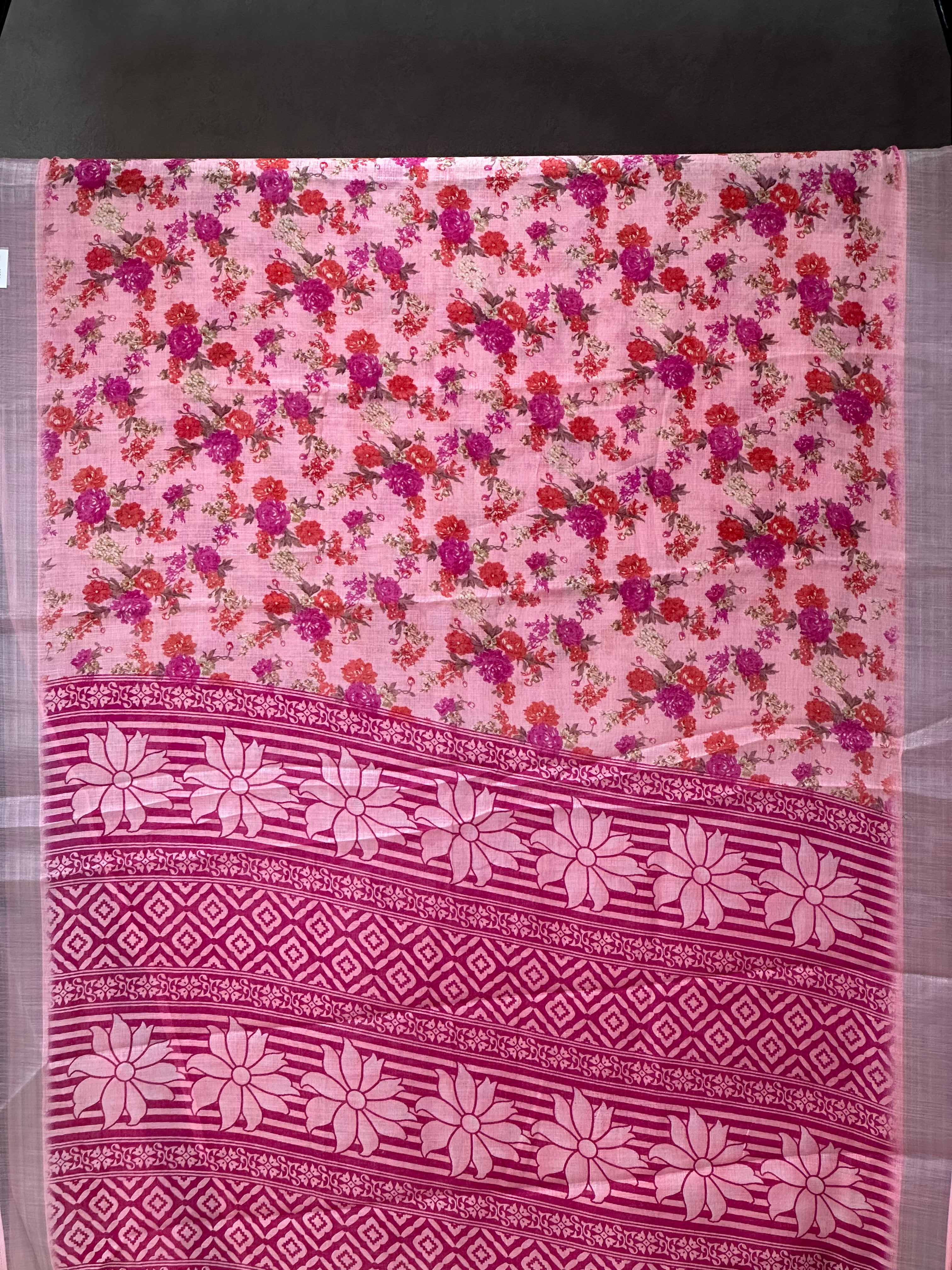 SEMI LINEN SAREE - 6052