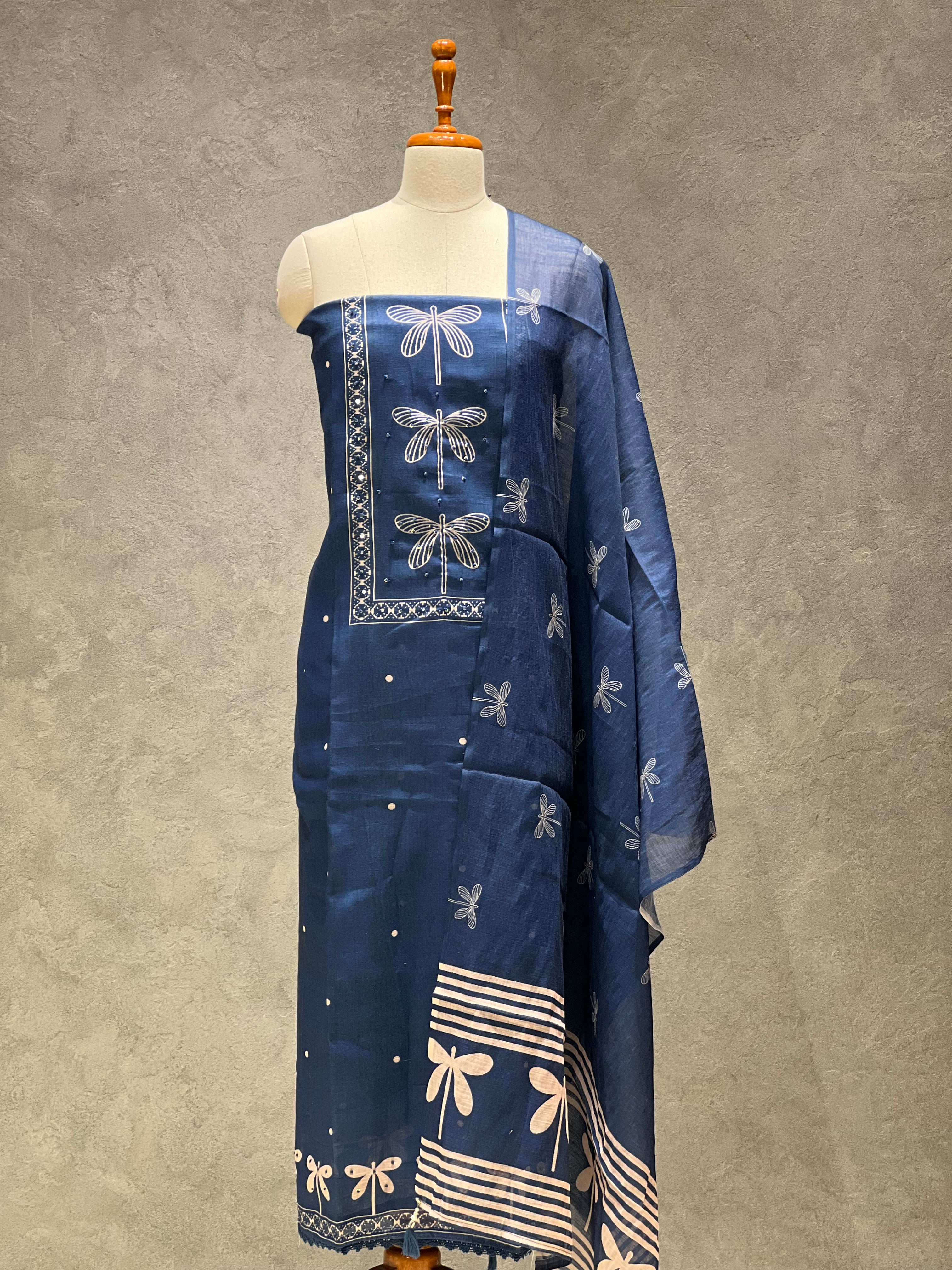 JAMDANI SOFT COTTON UNSTITCHED SUITS - 1.1