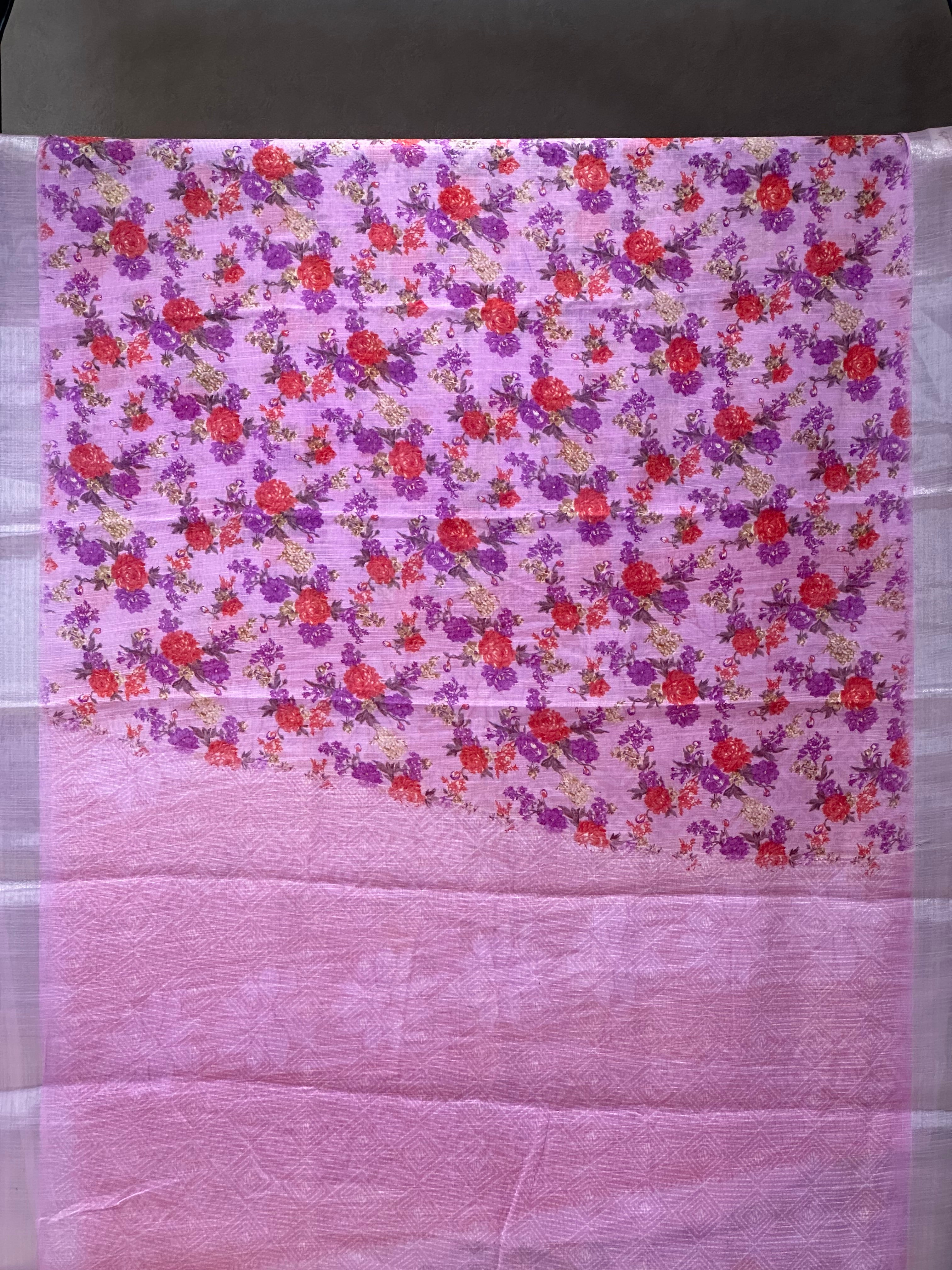 SEMI LINEN SAREE - 6052