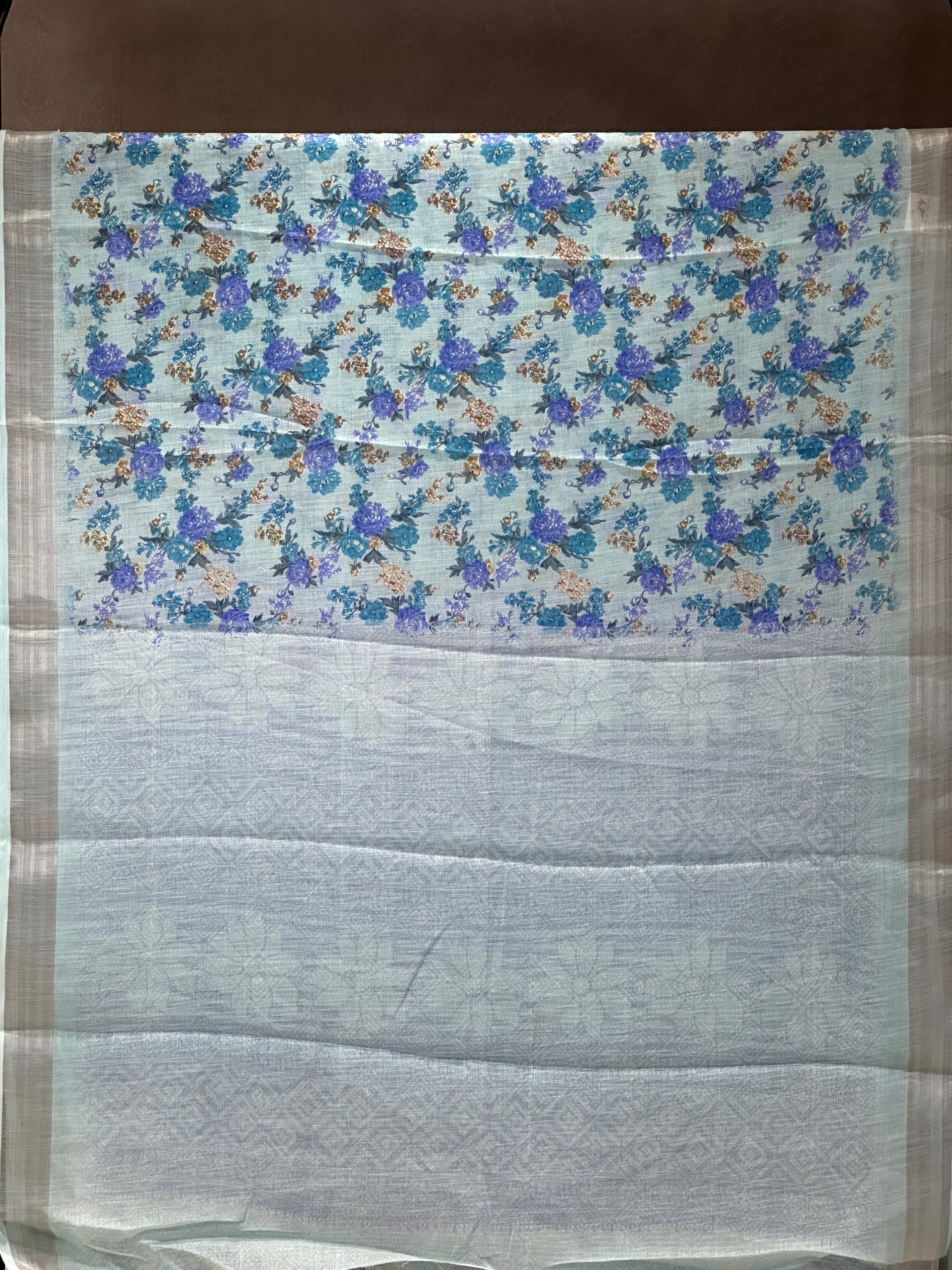 SEMI LINEN SAREE - 6052