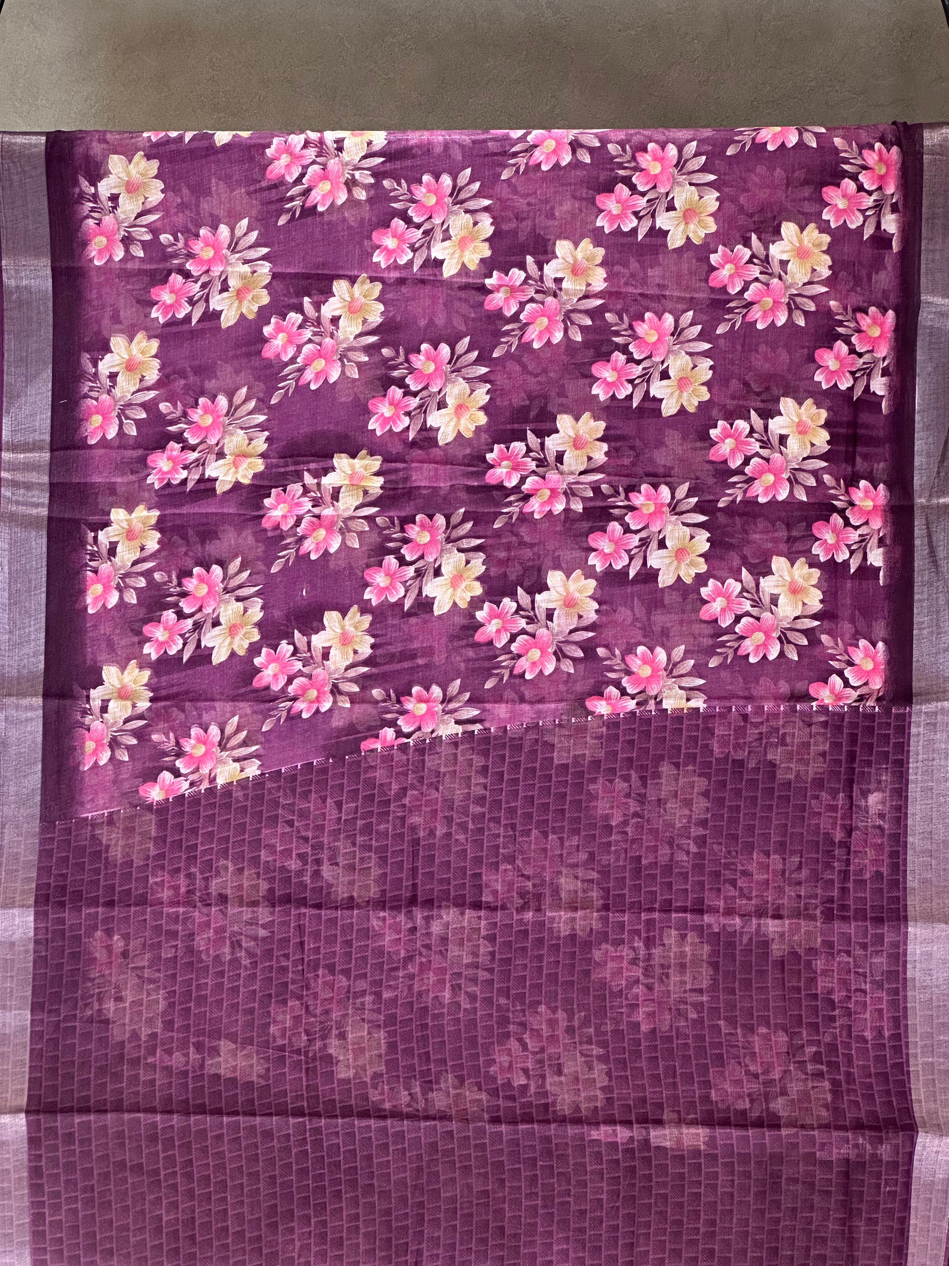 SEMI LINEN SAREE - 6222