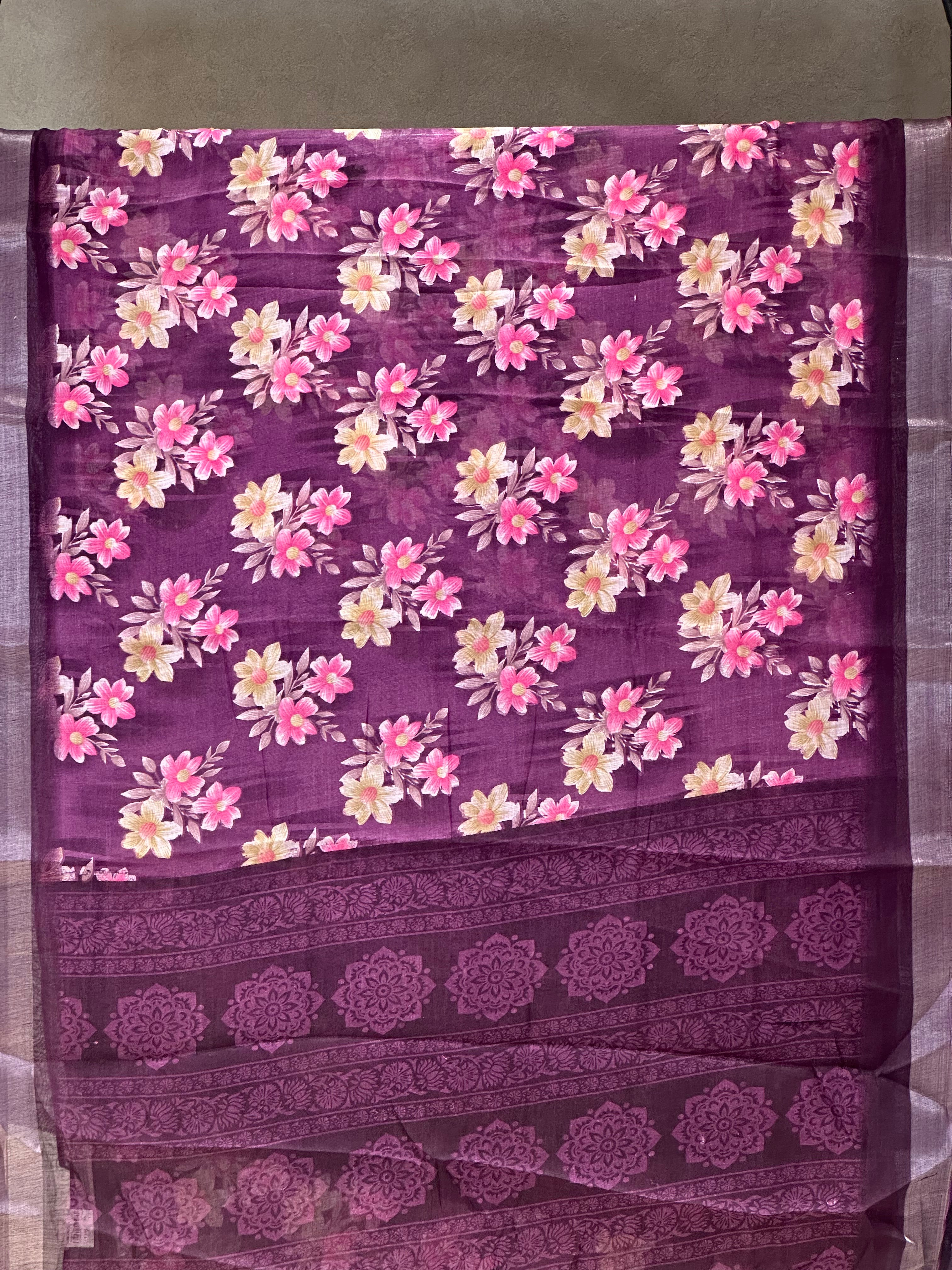 SEMI LINEN SAREE - 6222